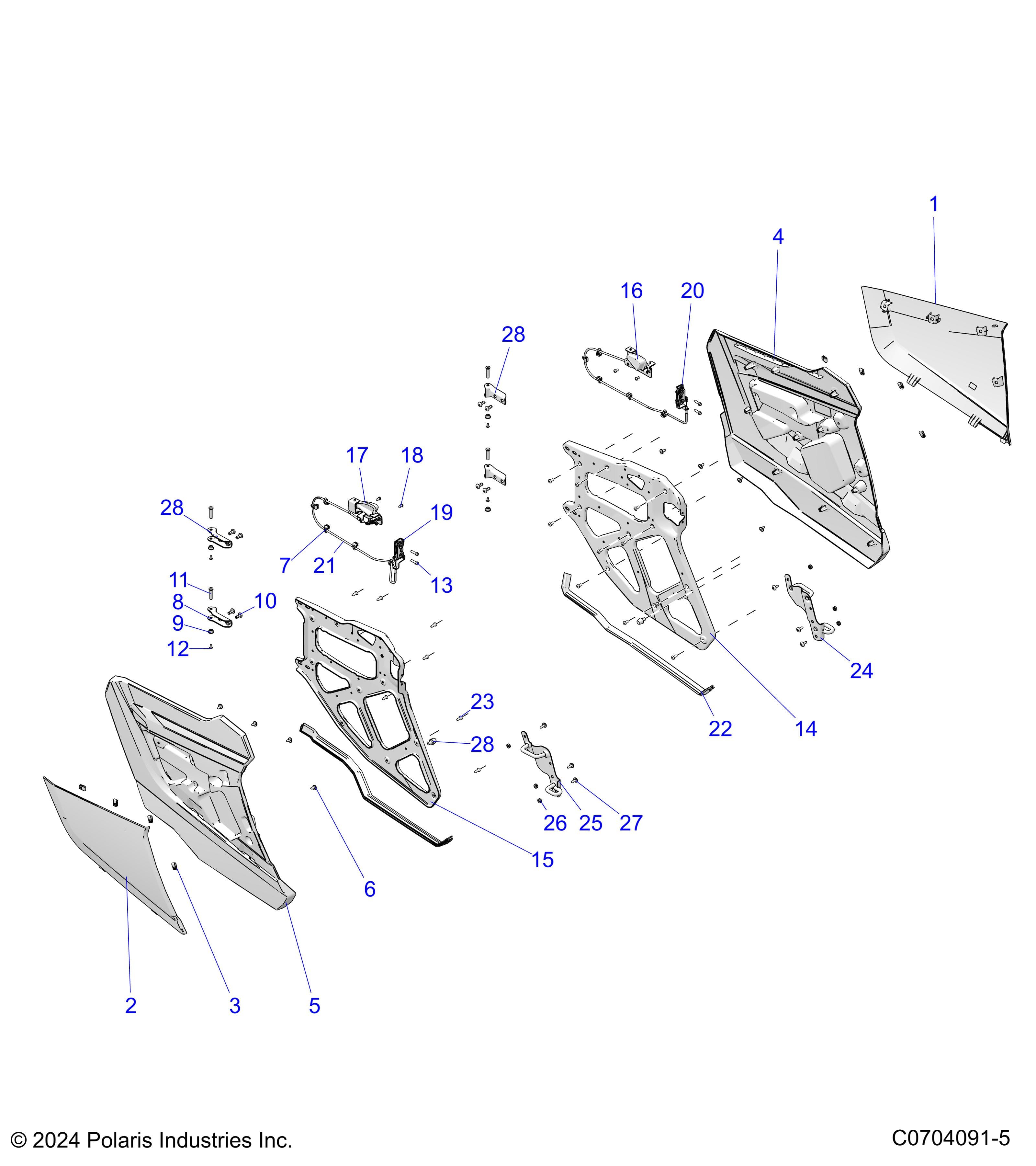 2026 RZR XP S 4 1000 ULTIMATE β BODY, DOORS, REAR - Z26NMY99A4/B4/A6/B6 (C0704091-5) diagram