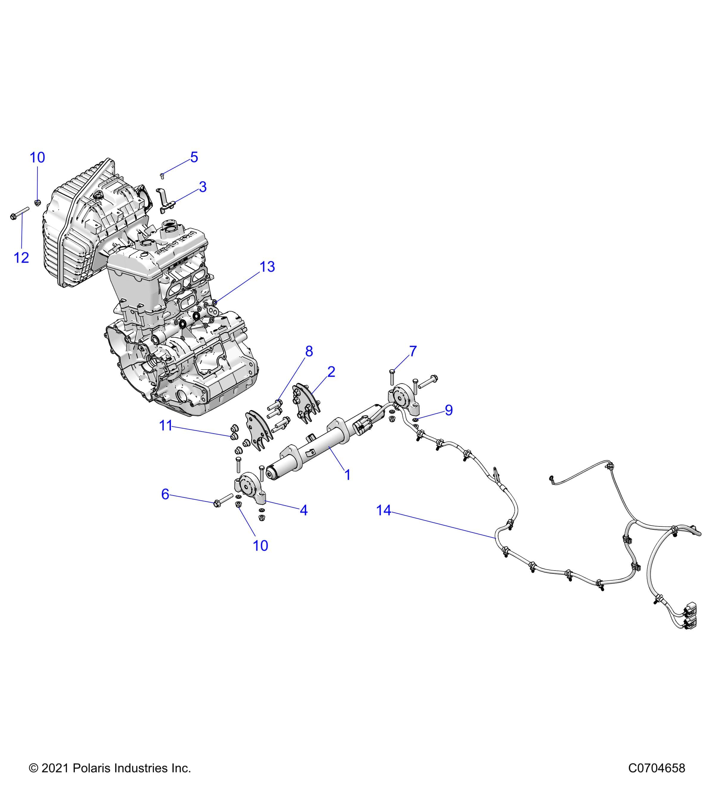 2026 RZR XP 1000 ULTIMATE β ENGINE, MOUNTING & LONG BLOCK - Z26NET99A4/B4/A6/B6 (C0704658) diagram
