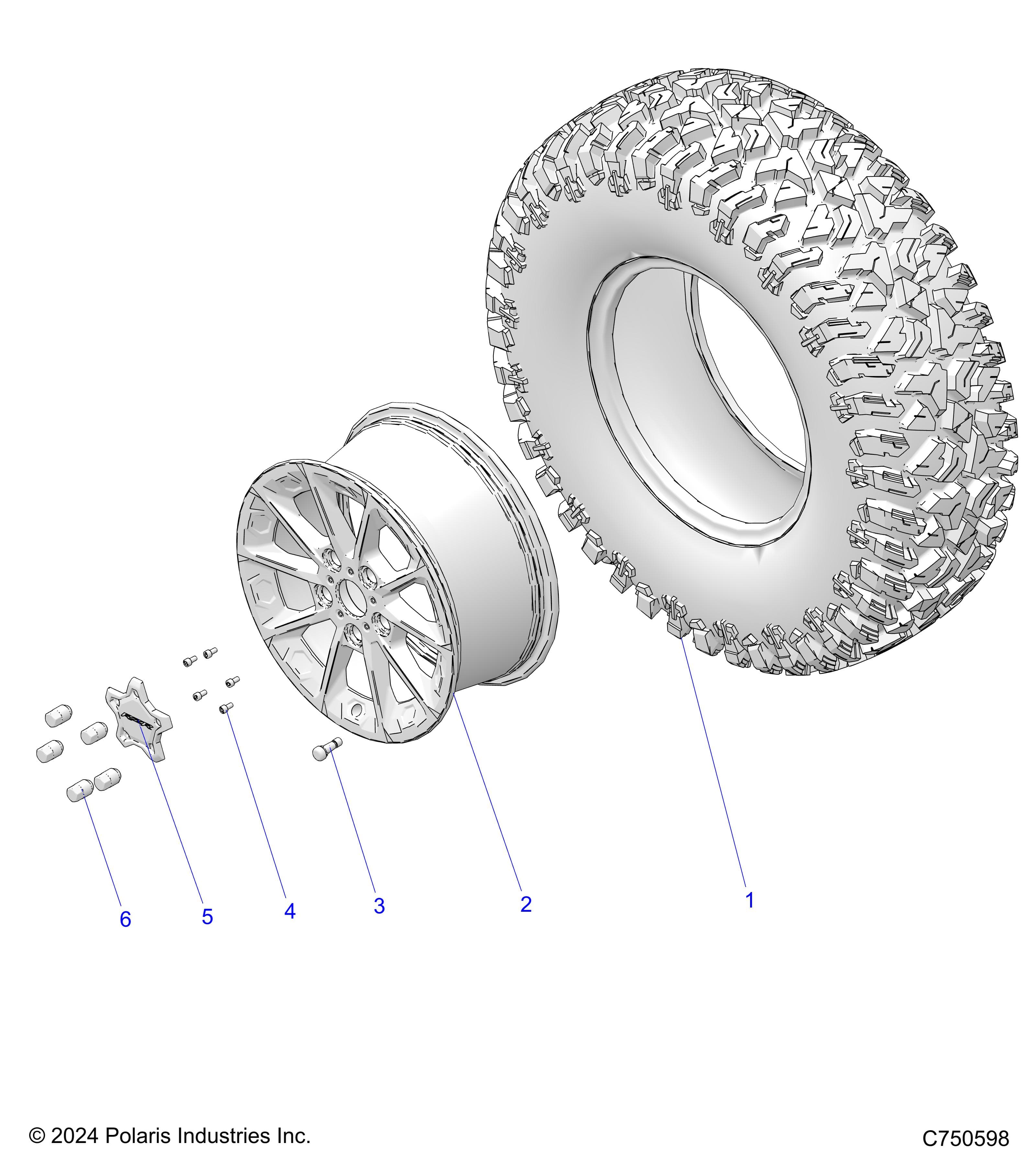2026 RZR PRO S4 ULTIMATE β WHEELS, FRONT/REAR - Z26S4D92AN/AH/BN/BH (C750193) diagram