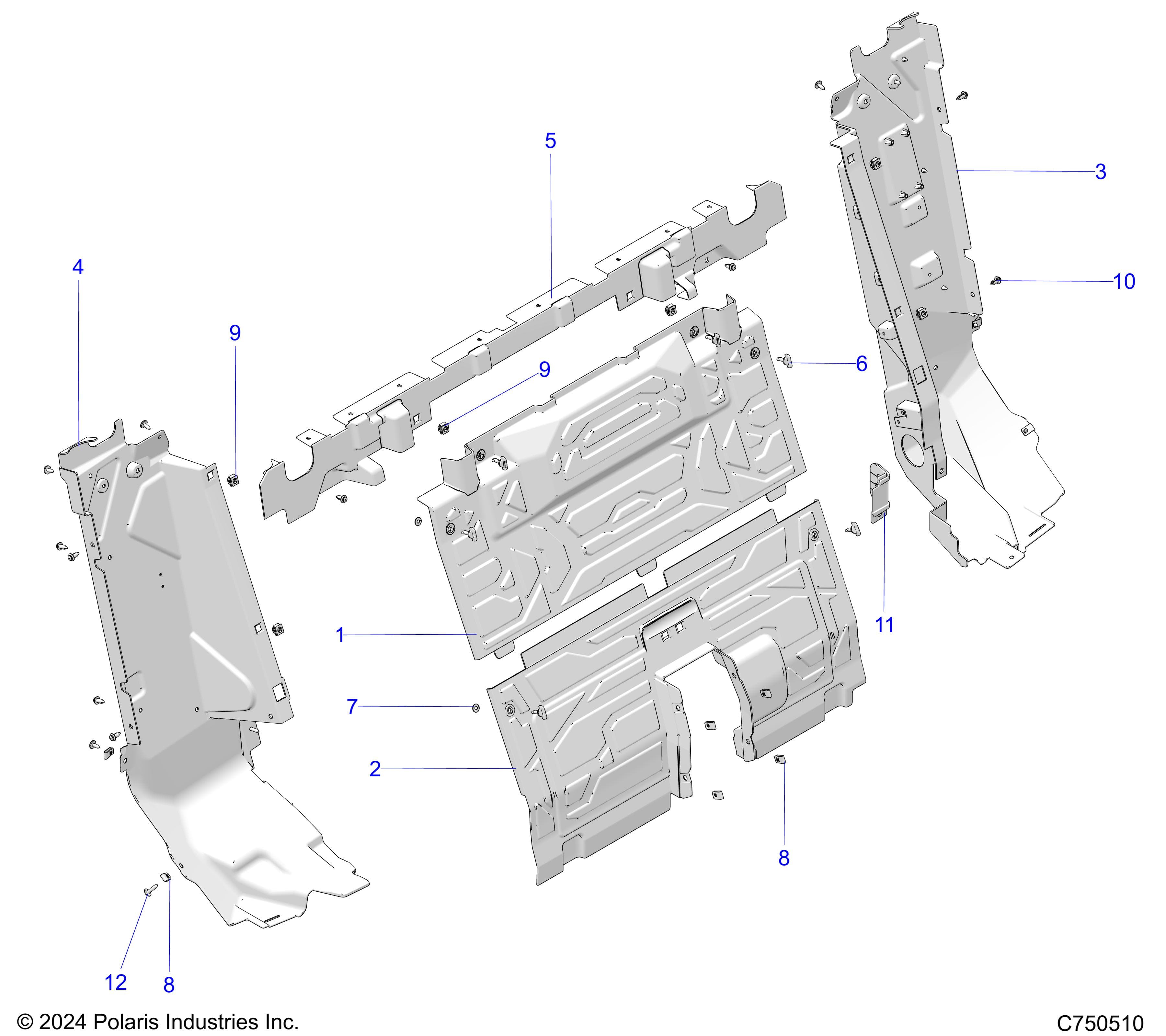 2026 RZR PRO S SPORT β BODY, REAR CLOSEOFF - Z26SPE92A4/B4/A6/B6 (C750510) diagram