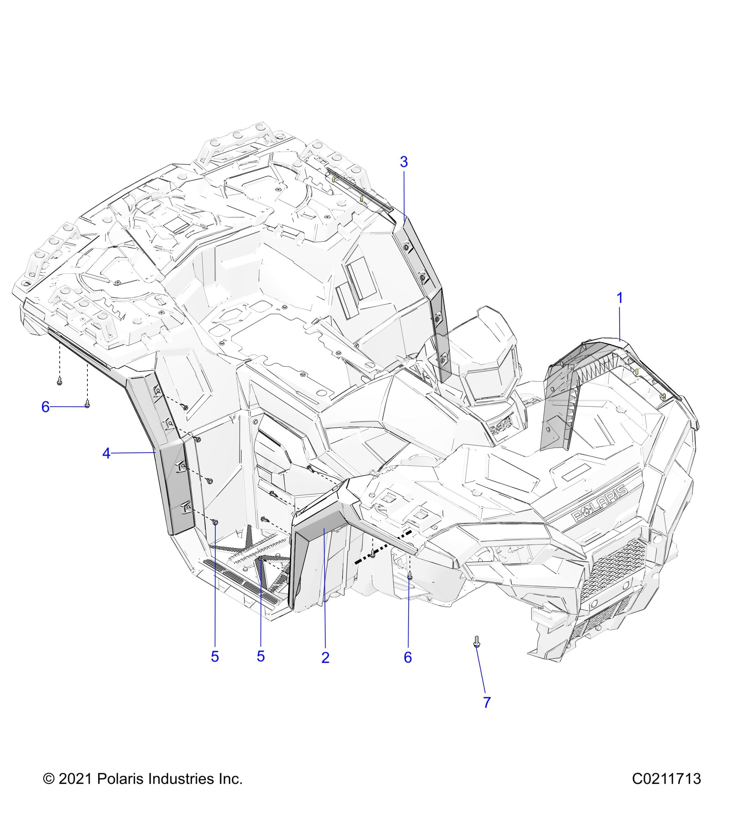 2026 SPORTSMAN 850 TRAIL 49 R01 - A26SXZ85A9/AN/AZ β BODY, FENDER FLARES - A26SXZ85A9/AN/AZ (C0211713) diagram