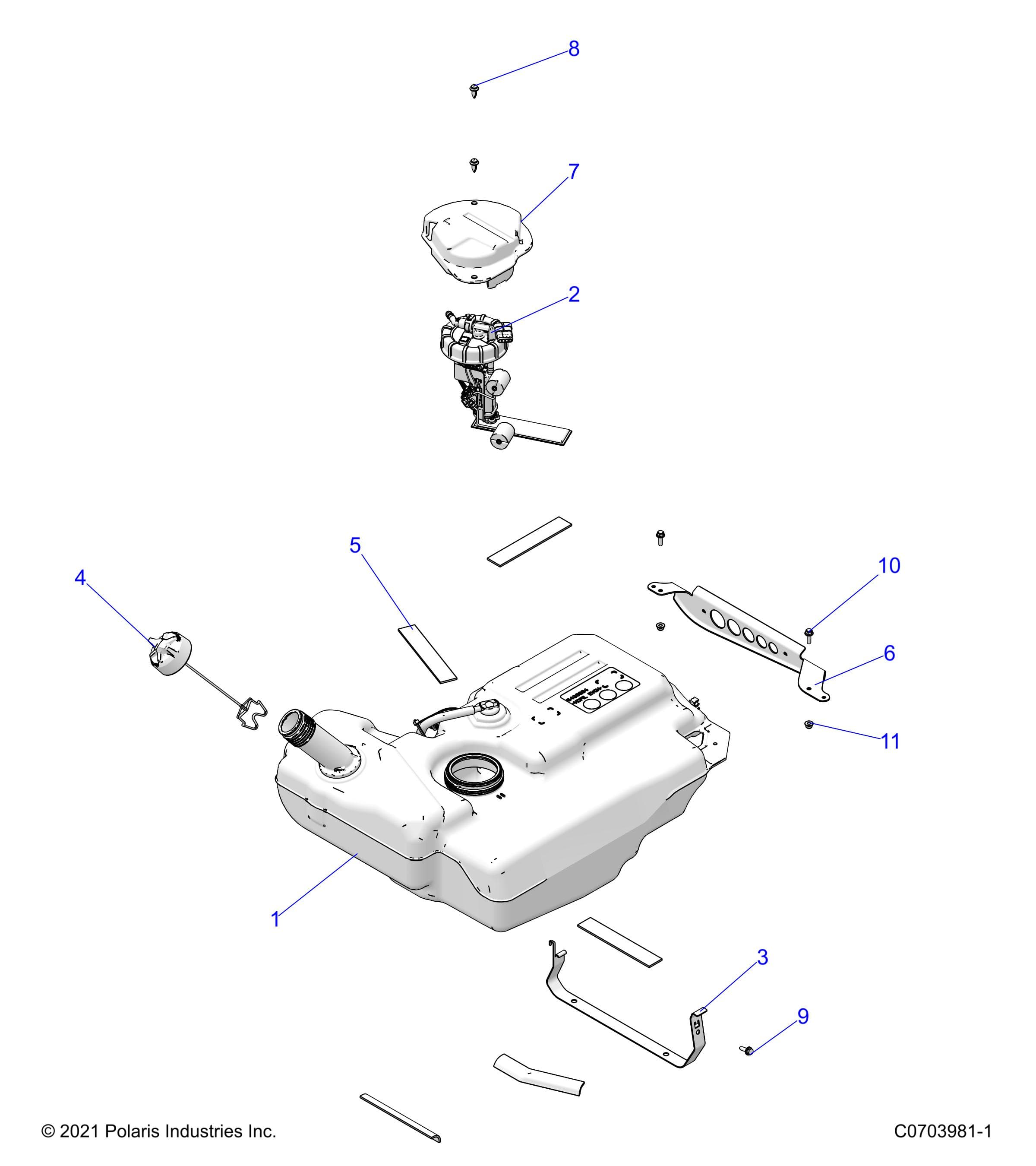 2026 RZR XP 1000 ULTIMATE — FUEL SYSTEM, TANK - Z26NET99A4/B4/A6/B6 (C0703981-1) diagram