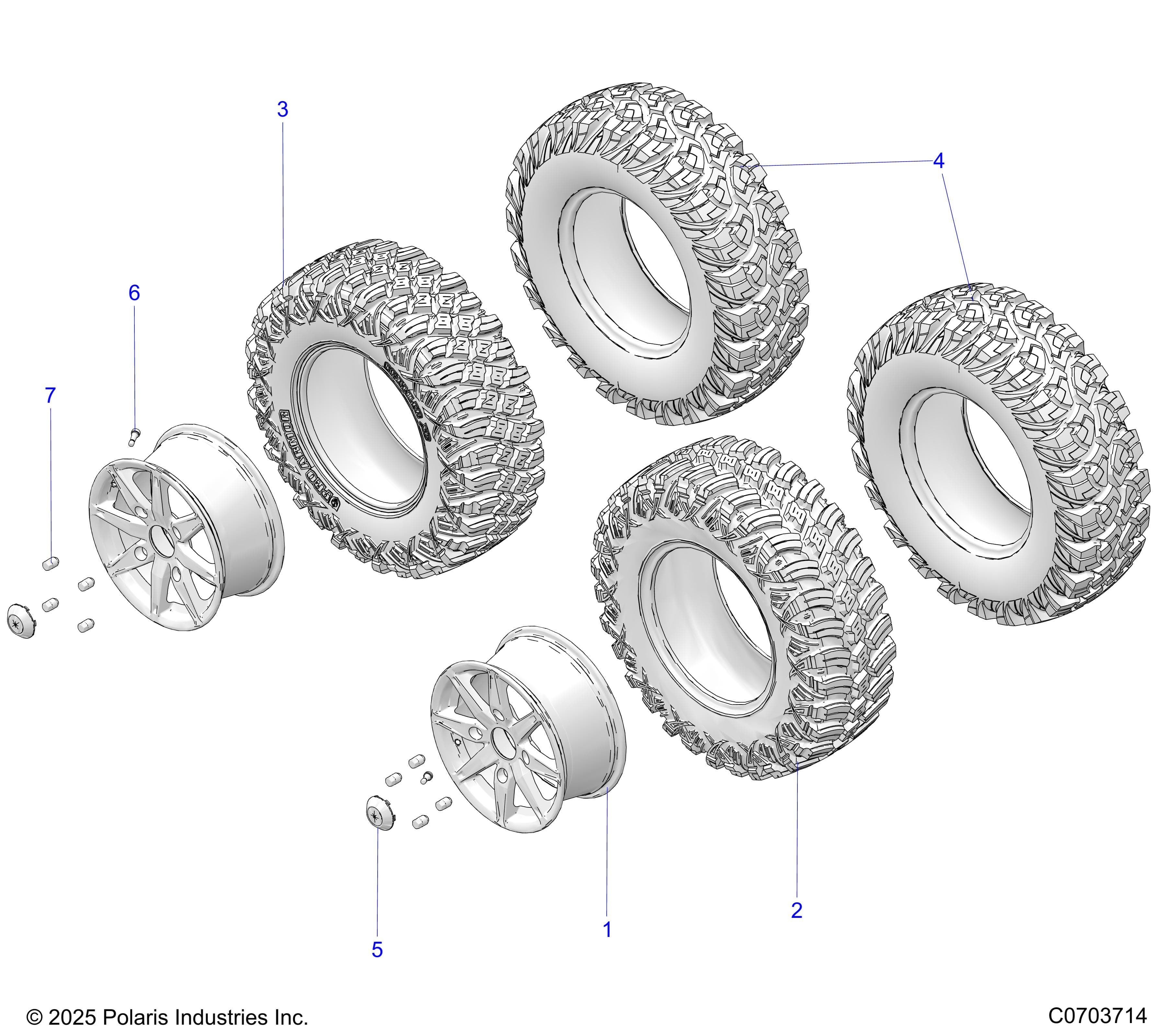 2026 GENERAL XP 1000 PREMIUM β WHEELS, FRONT & REAR diagram