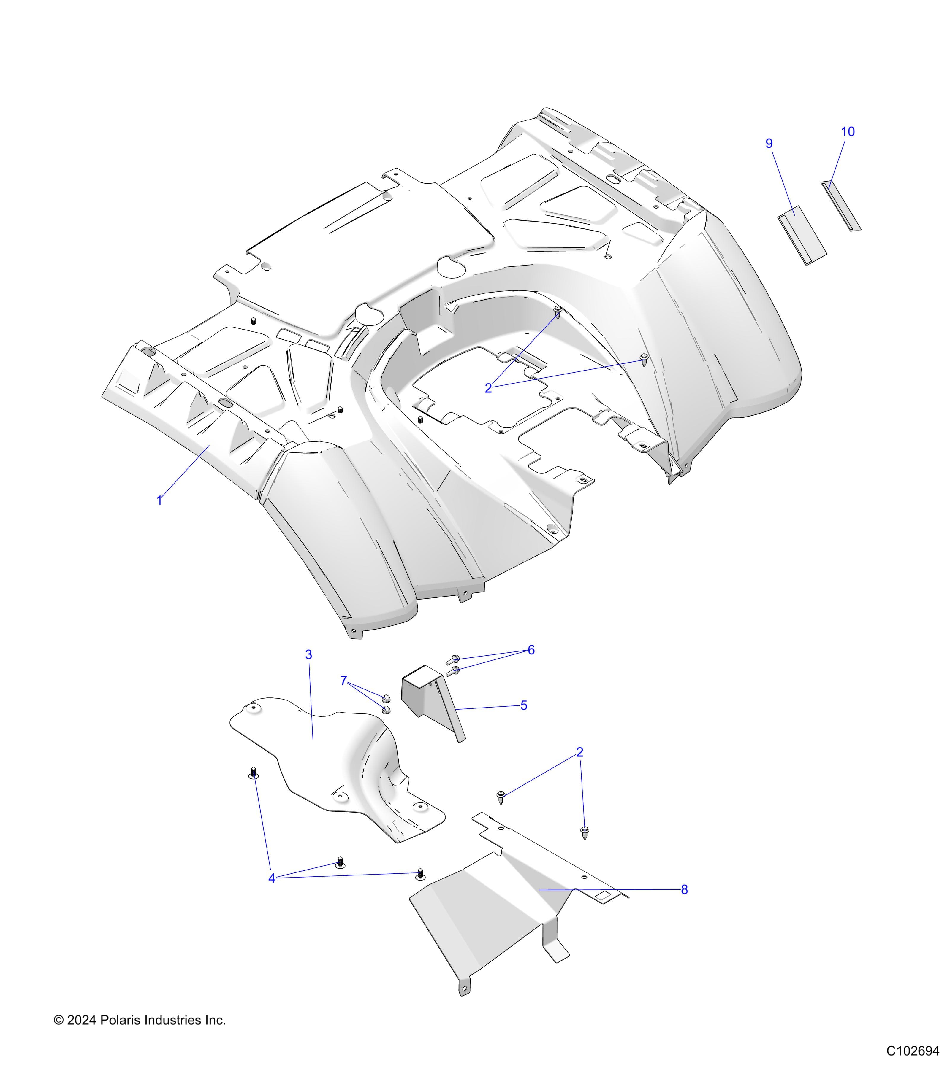 2026 SPORTSMAN 850 MUD 49S R01 - A26SXN85A7 β BODY, REAR CAB - A26SXN85A7 (C102694) diagram