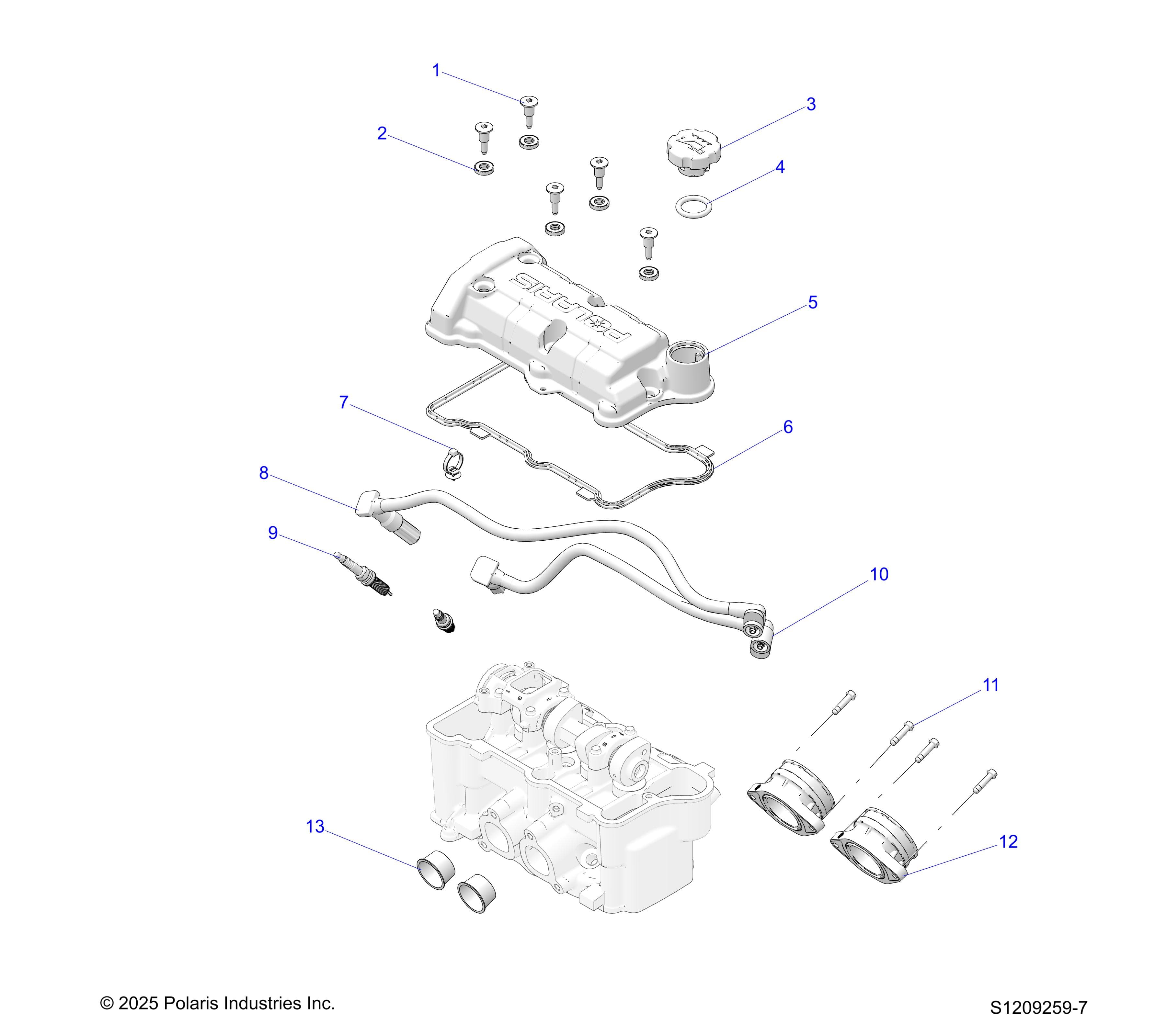 2026 RANGER 1000 CABBED β ENGINE, THROTTLE BODY & VALVE COVER diagram