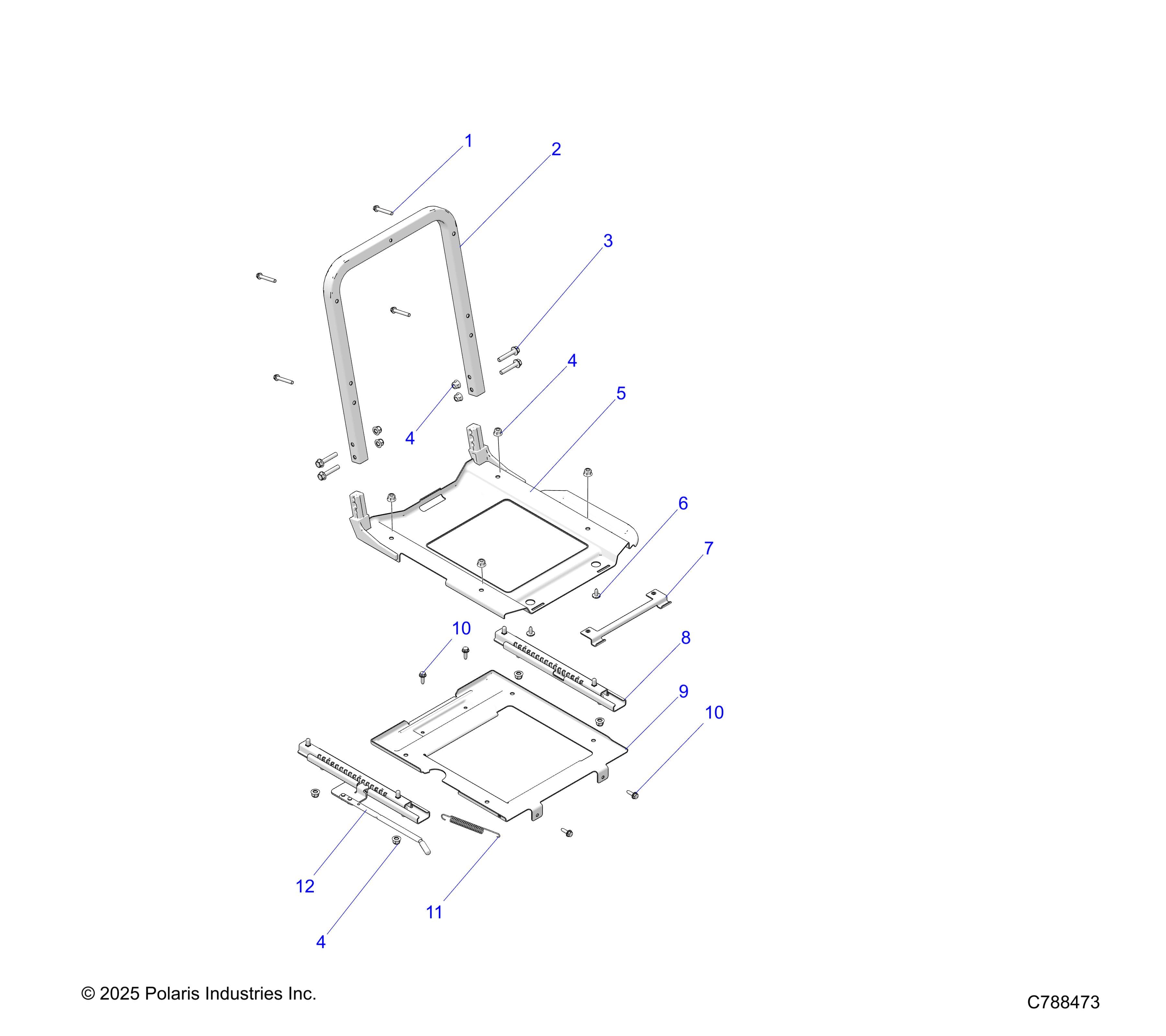 2026 RANGER 1000 EPS β BODY, SLIDER DRIVERS SEAT PREMIUM UNITS - R26TAE99A9/AF/AJ/AK/B9/BF/BJ/BK (C788473) diagram