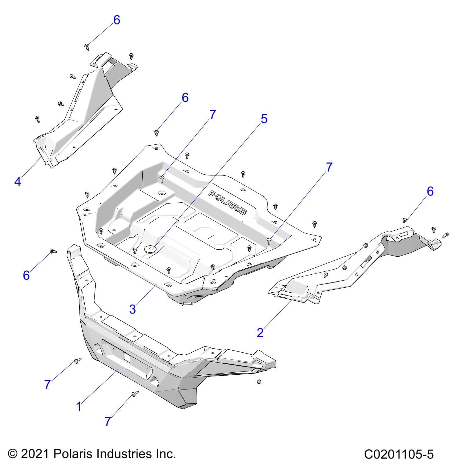 2026 RZR 200 AU β BODY, REAR RACK and CARGO BOX - Z26HCA18D4 (0201105-5) diagram