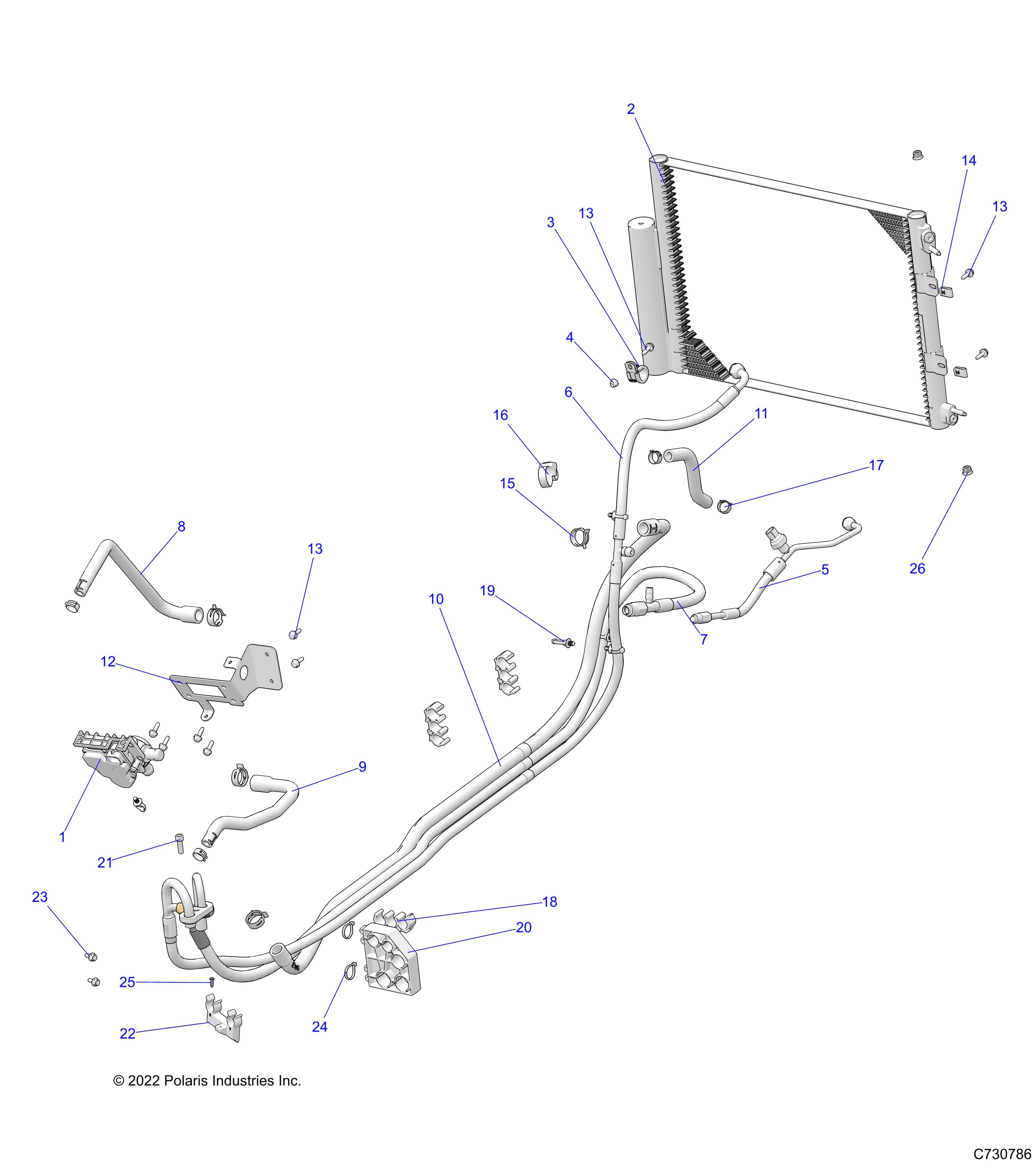 2026 RANGER 1000 XP NSTR ULTIMATE TRAIL BOSS β BODY, HVAC ROUTINGS - R26RRV99AK (C730786) diagram