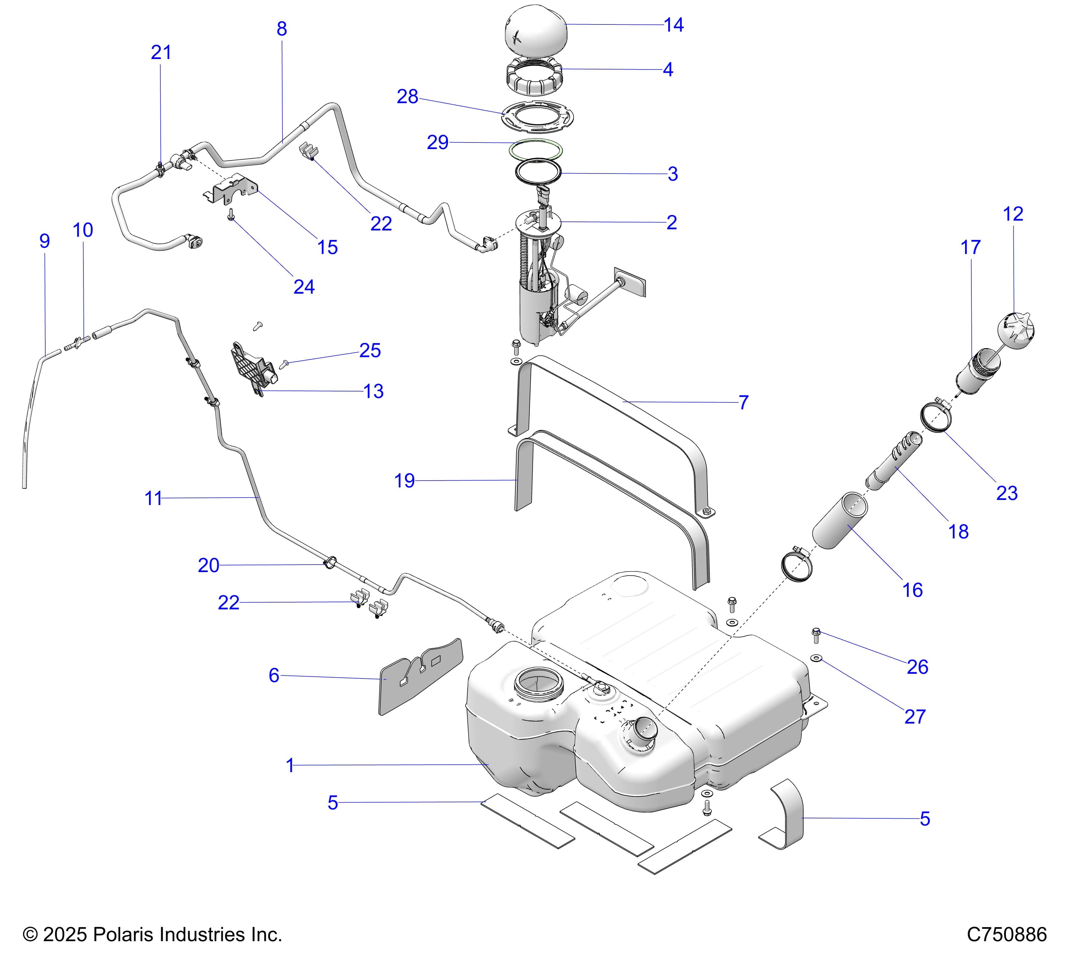 2026 RZR PRO XP 4 SPORT β FUEL SYSTEM, STD. - Z26X4E92A4/B4/A6/B6 (C750886) diagram