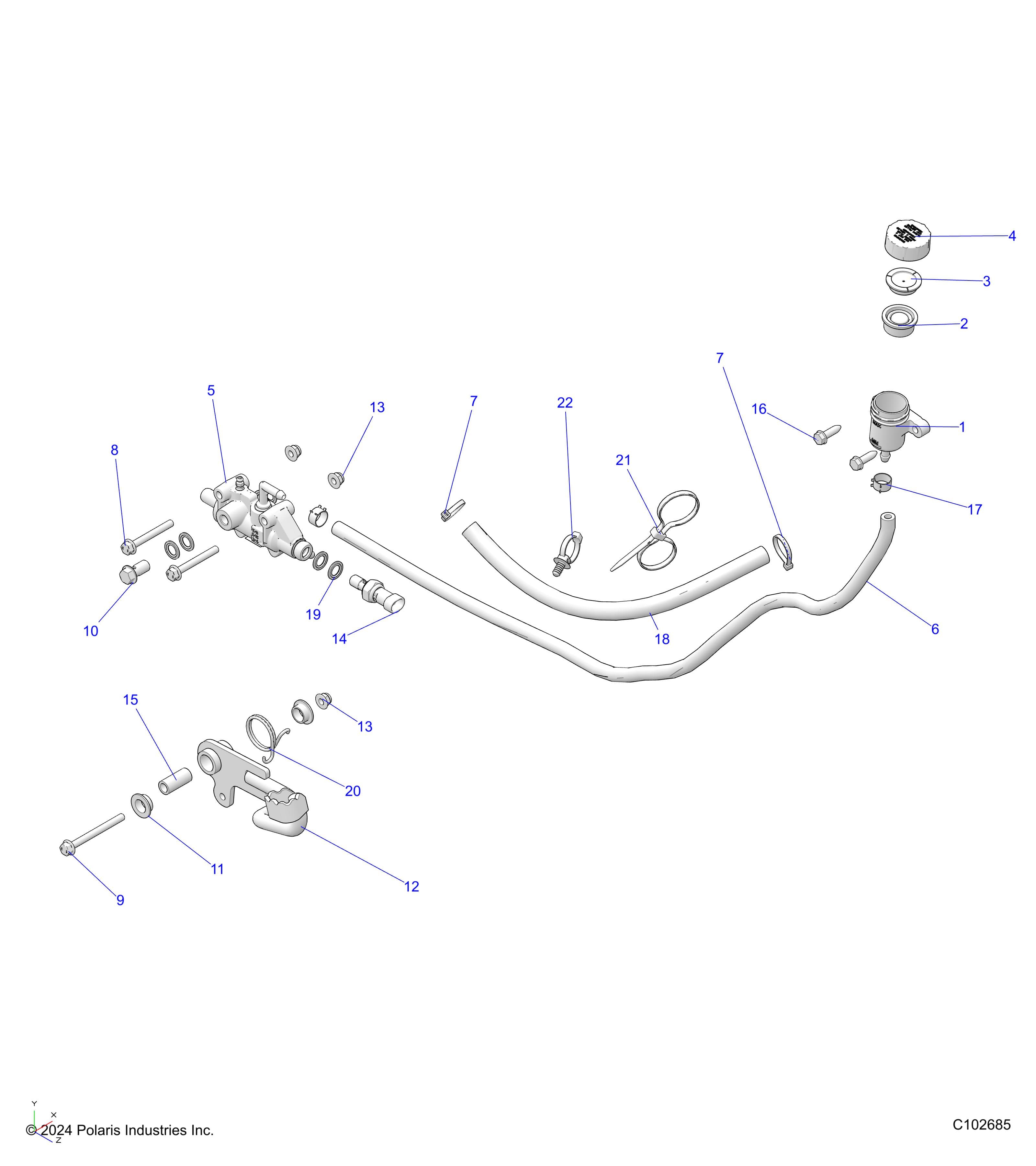 2026 SPORTSMAN 570 EPS TRAIL PACKAGE β BRAKES, BRAKE PEDAL and MASTER CYLINDER - A26SHY57AL/AS (C102685) diagram