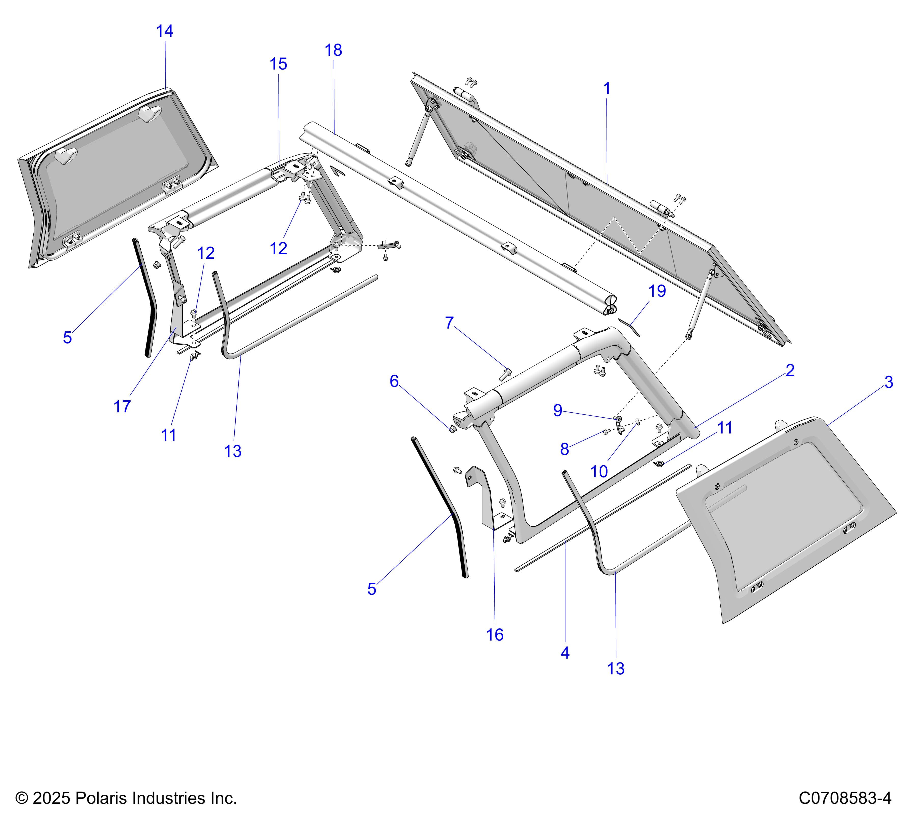 2026 POLARIS XPEDITION ADV NORTHSTAR β BODY, REAR WINDOW AND REAR CAB PANEL MOUNTING diagram