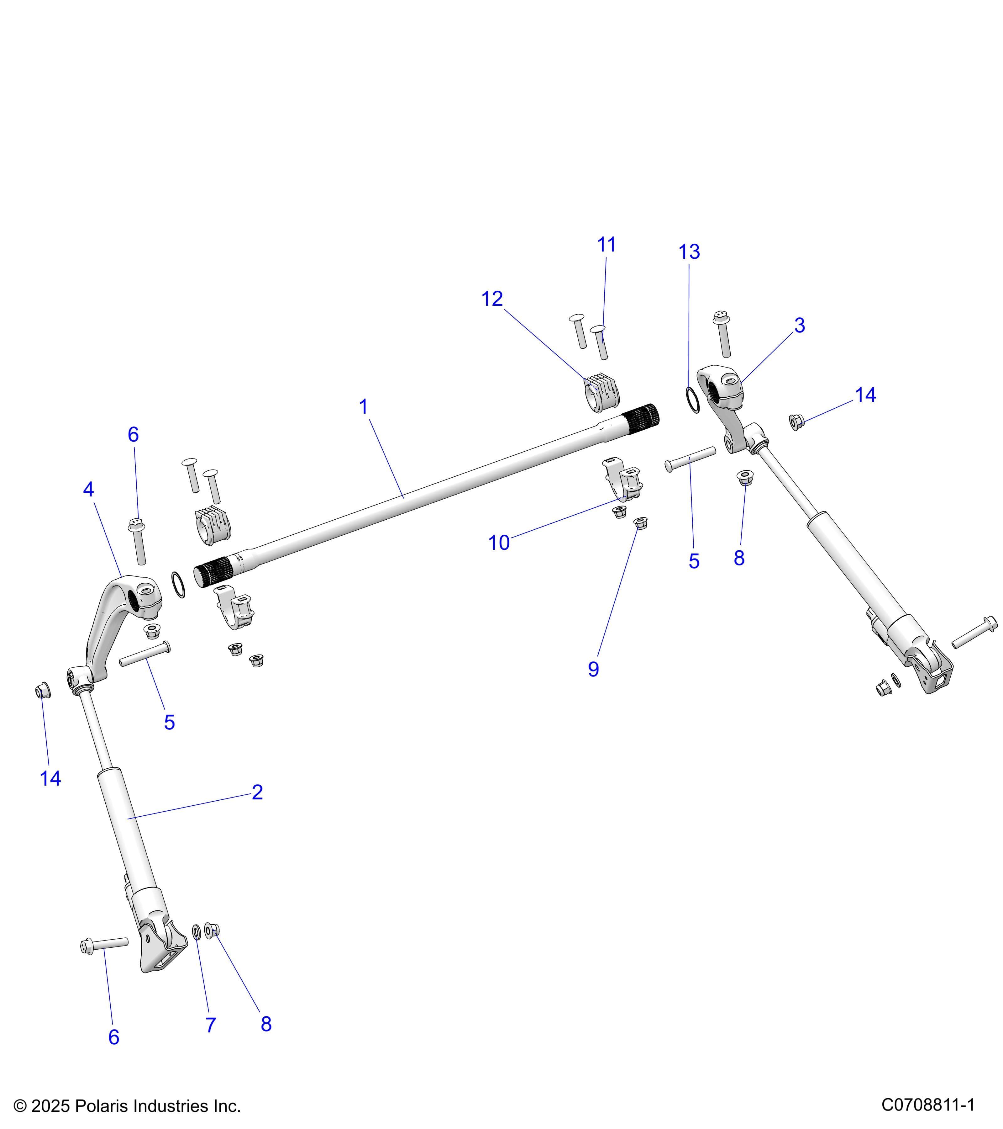 2026 RZR PRO R4 LE β SUSPENSION, REAR STABILIZER BAR - Z26R4P2KBL (C0708811-1) diagram