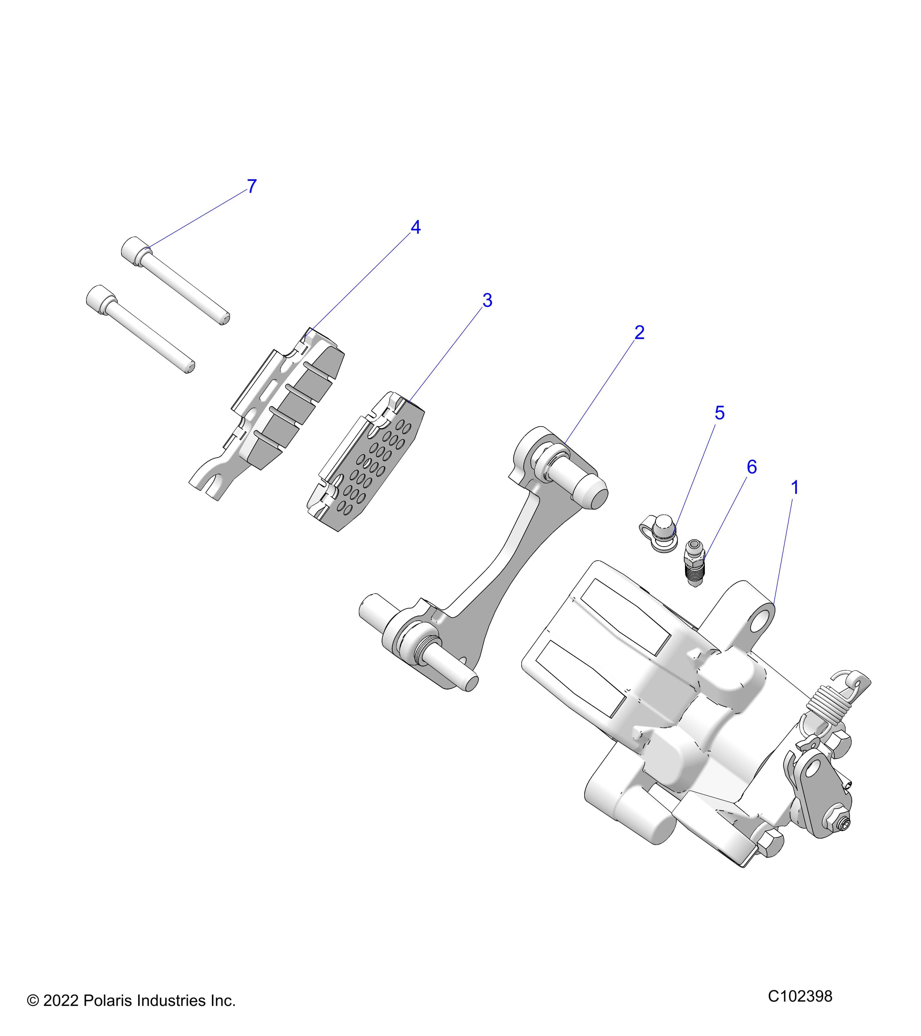 2026 RZR 200 AU β BRAKES, CALIPER, REAR - Z26HCA18D4 (C102398) diagram