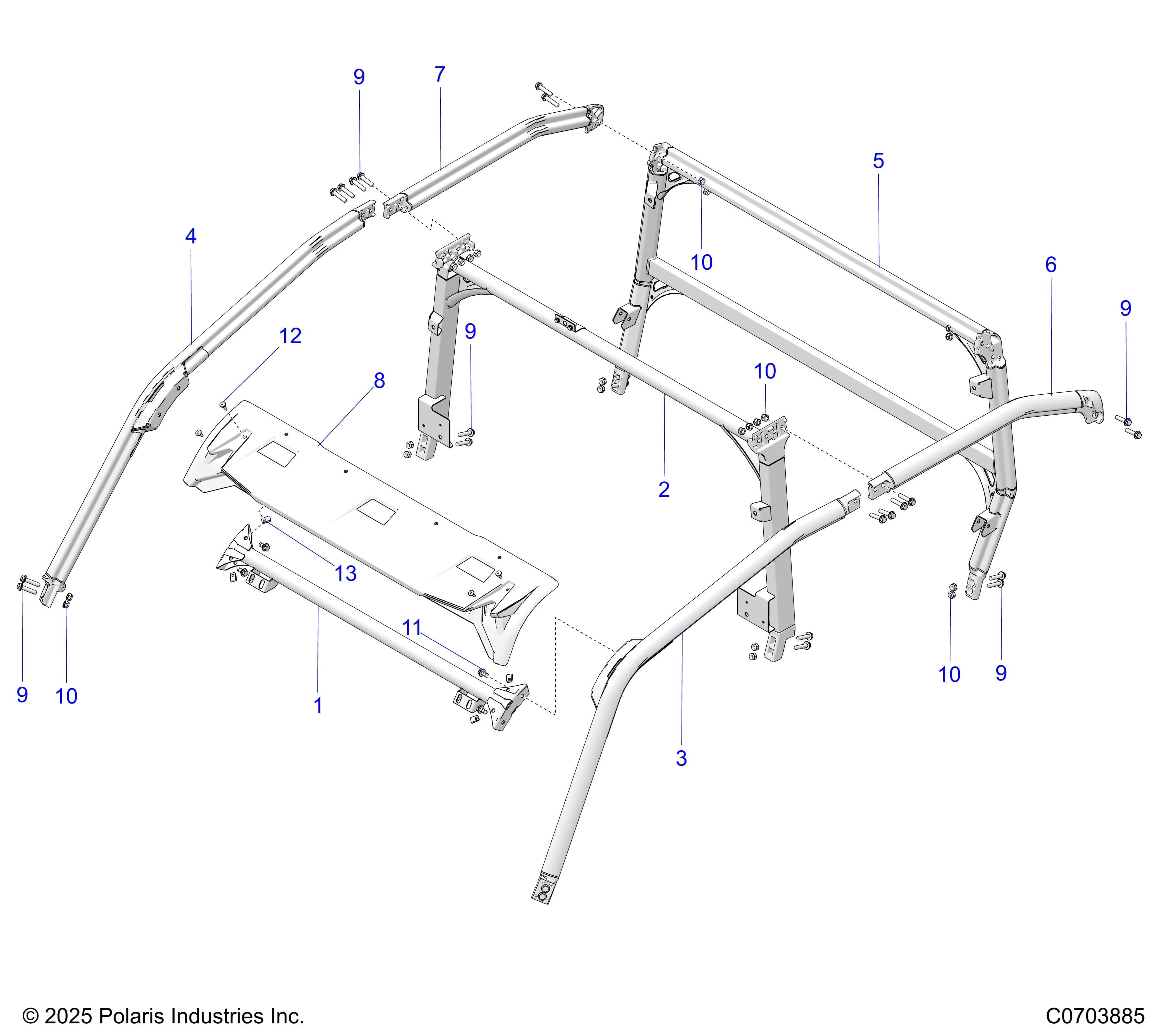 2026 GENERAL XP4 1000 PREMIUM β CHASSIS, CAB FRAME diagram