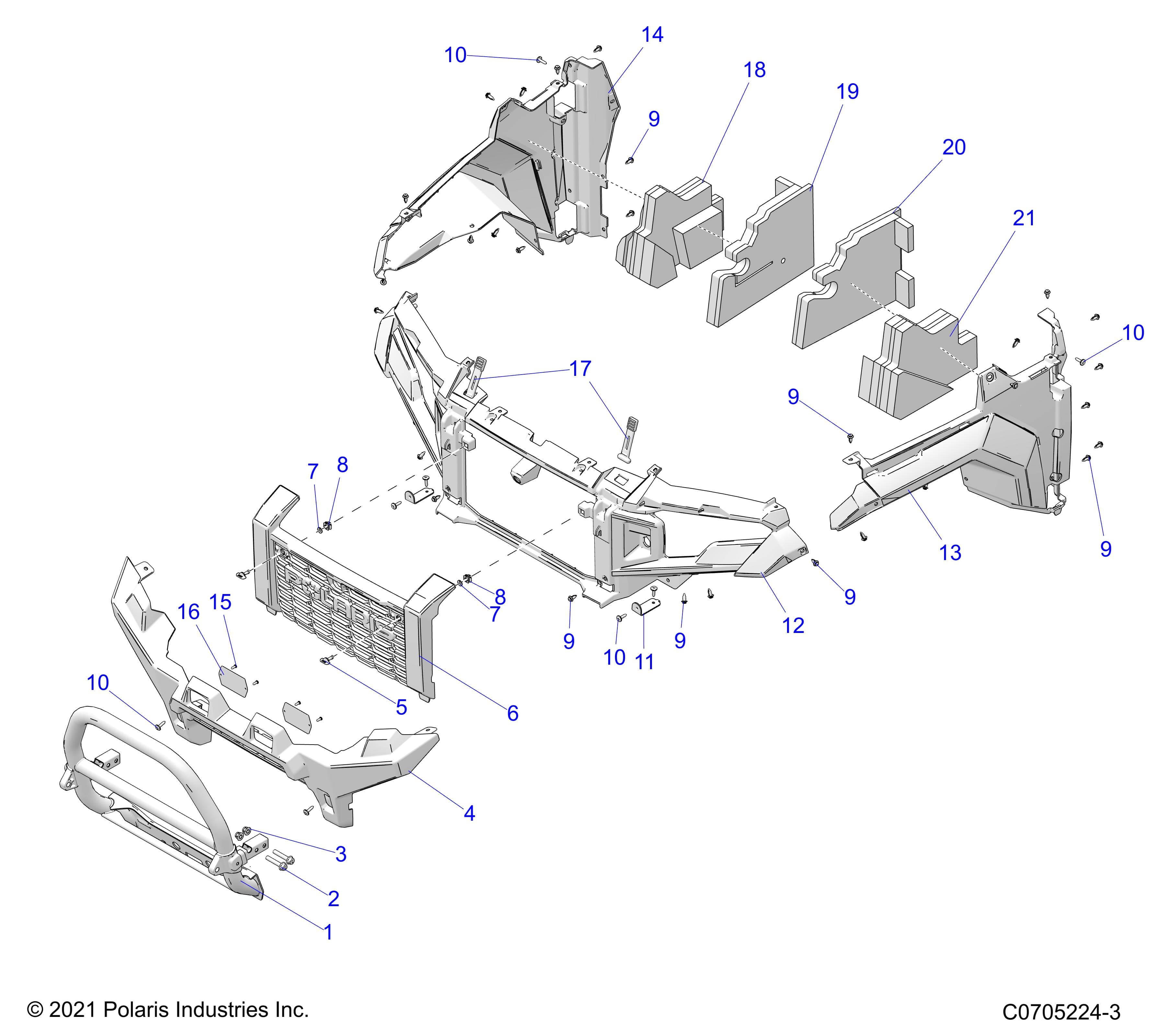 2026 POLARIS XPEDITION XP5 NORTHSTAR β BODY, FRONT BUMPER, FASCIA, GRILLE, AND FLARES diagram