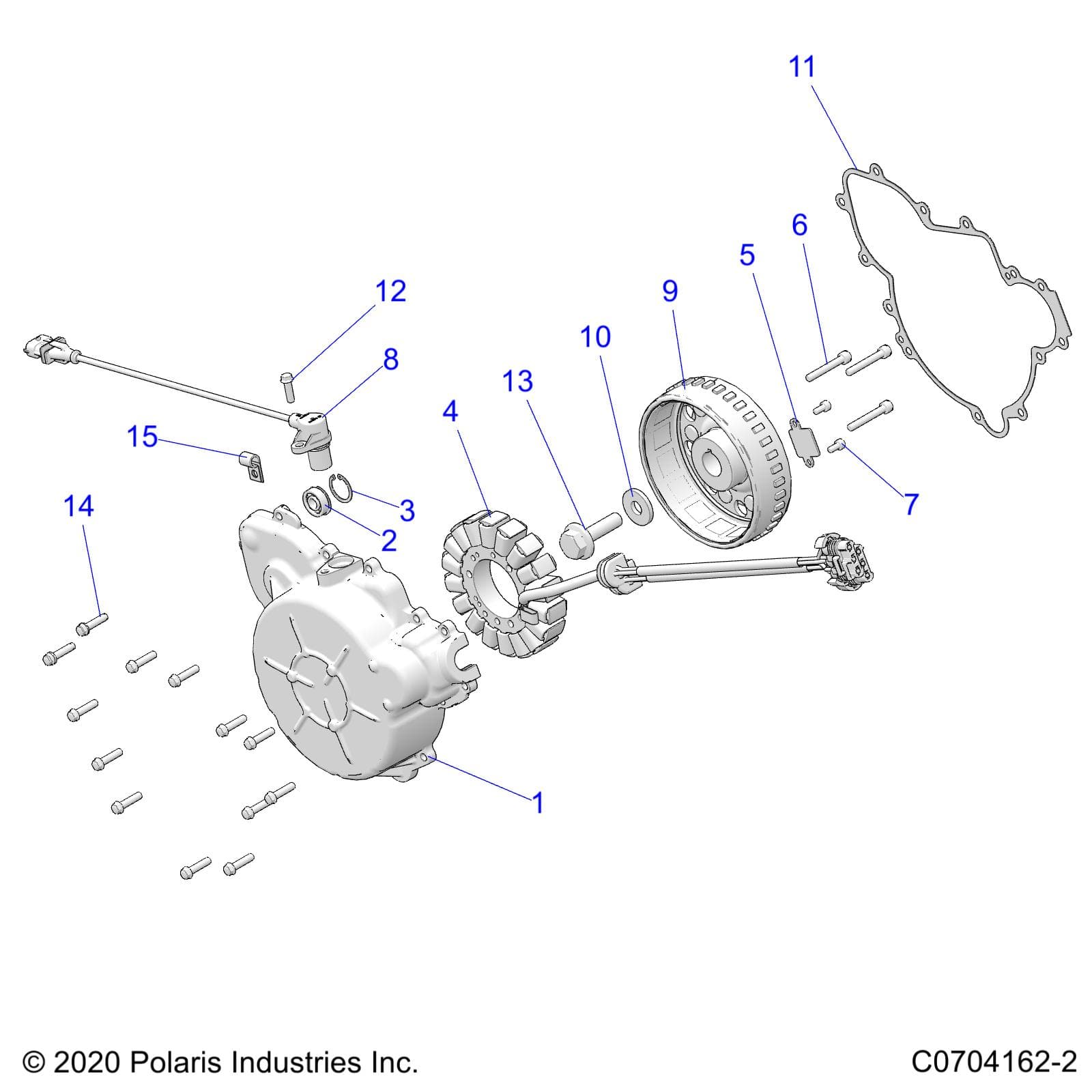 2026 RZR XP 1000 ULTIMATE β ENGINE, STATOR AND FLYWHEEL - Z26NET99A4/B4/A6/B6 (C0704162-2) diagram