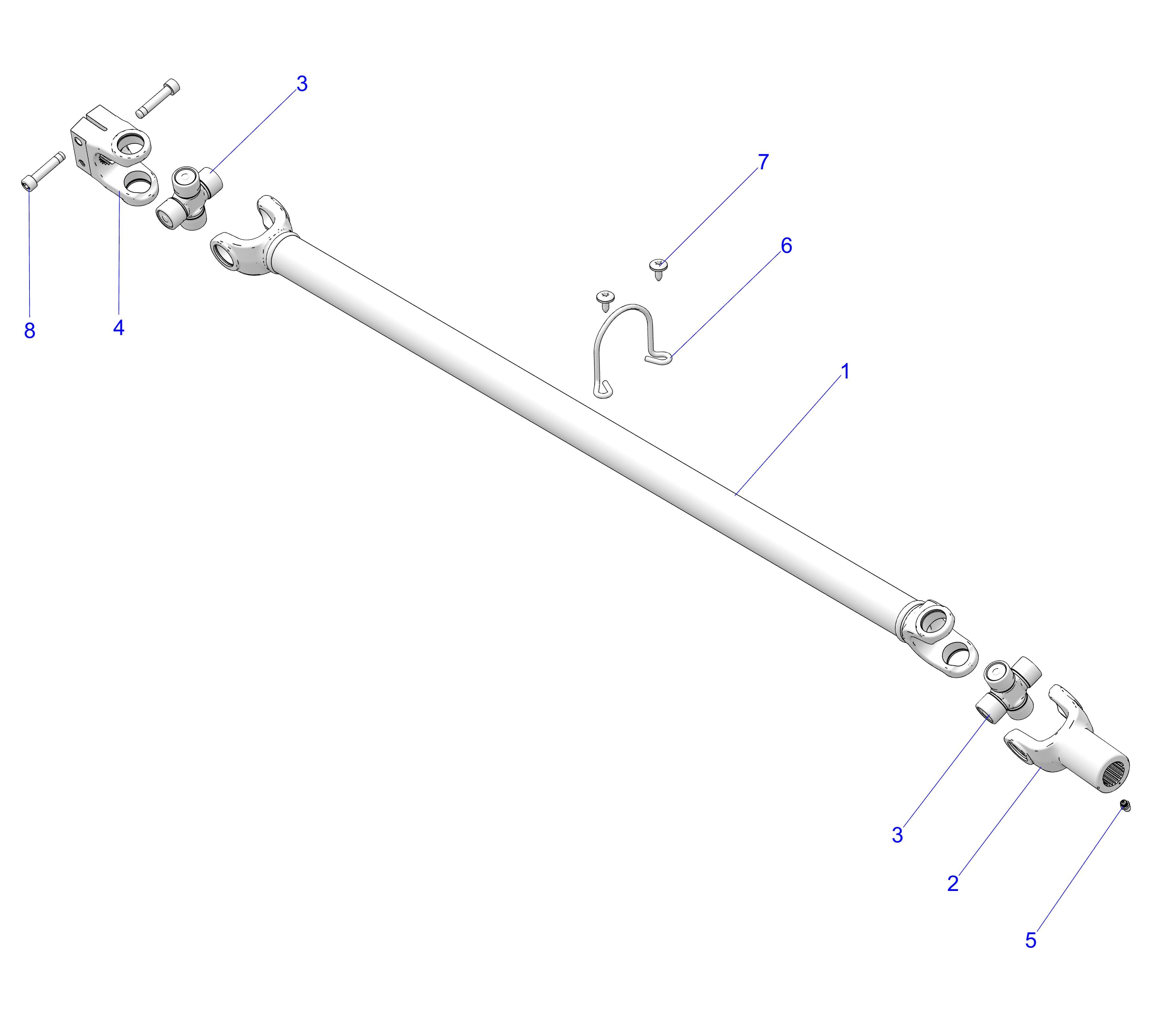 2026 RZR PRO S4 ULTIMATE EVP,LE β DRIVE TRAIN, PROP SHAFT, REAR - Z26S4P92BL (C750264) diagram