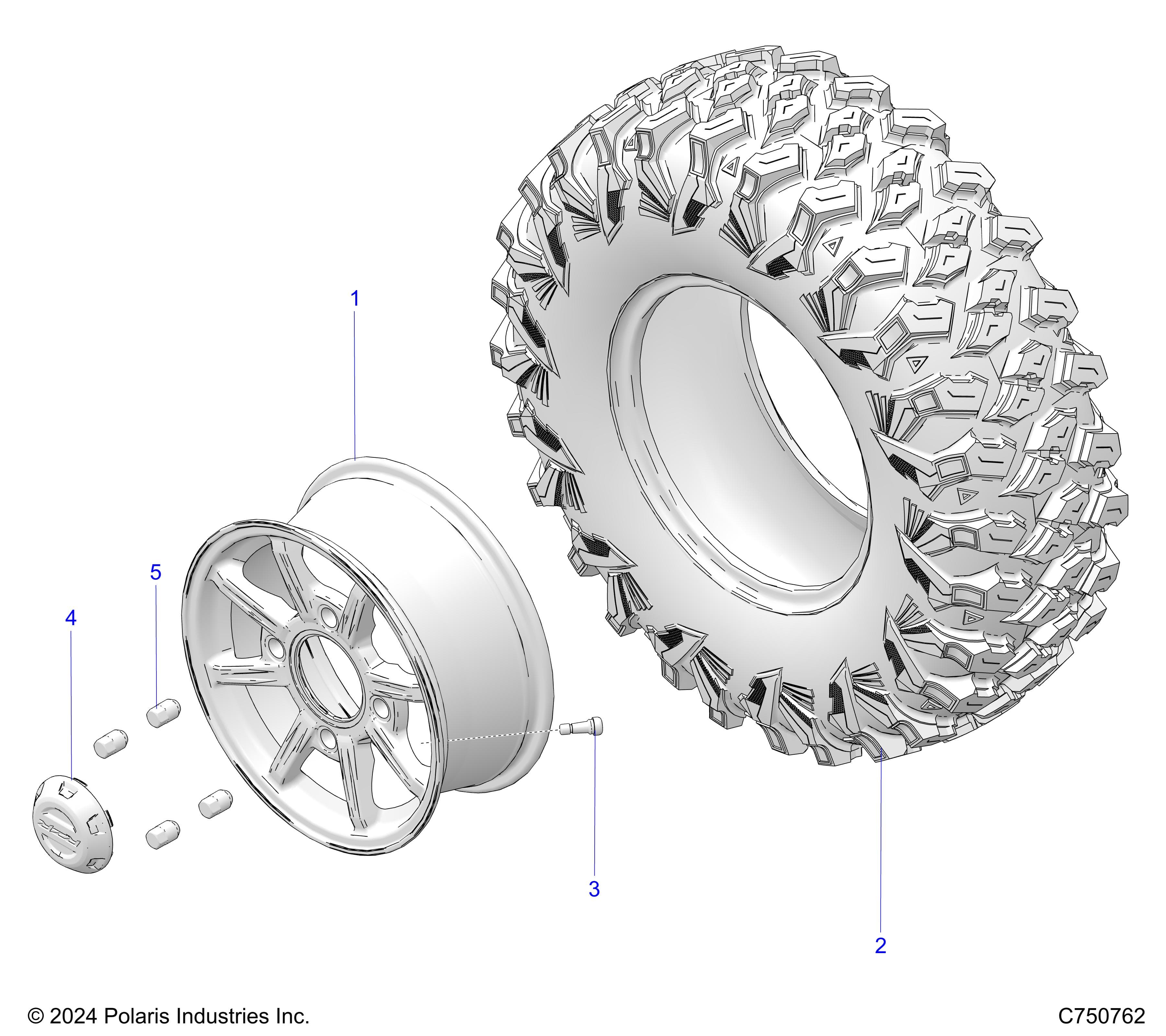 2026 RZR PRO XP 4 SPORT β WHEELS, FRONT - Z26X4E92A4/B4/A6/B6 (C750761) diagram