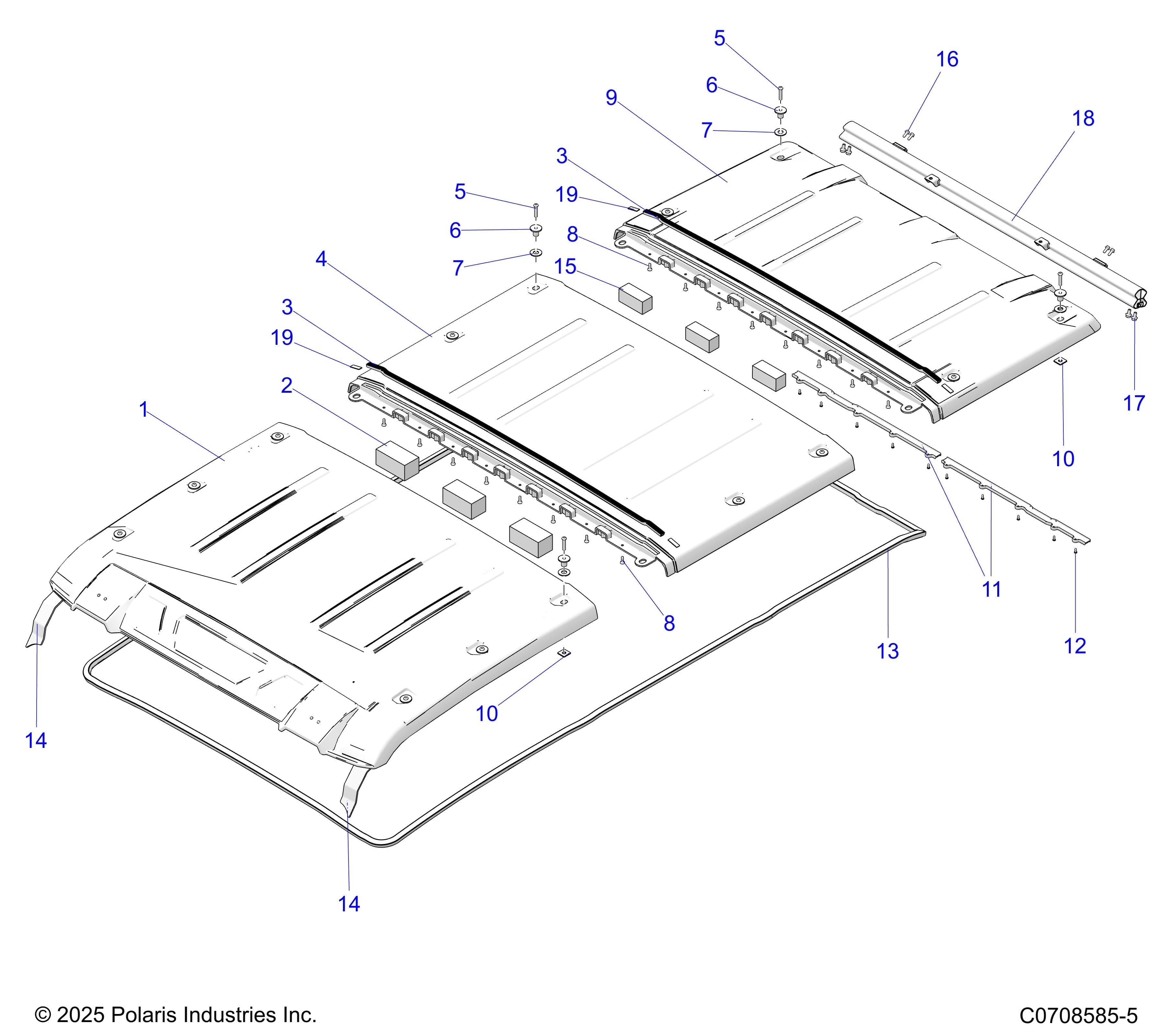 2026 POLARIS XPEDITION ADV 5 NORTHSTAR β BODY, ROOF diagram