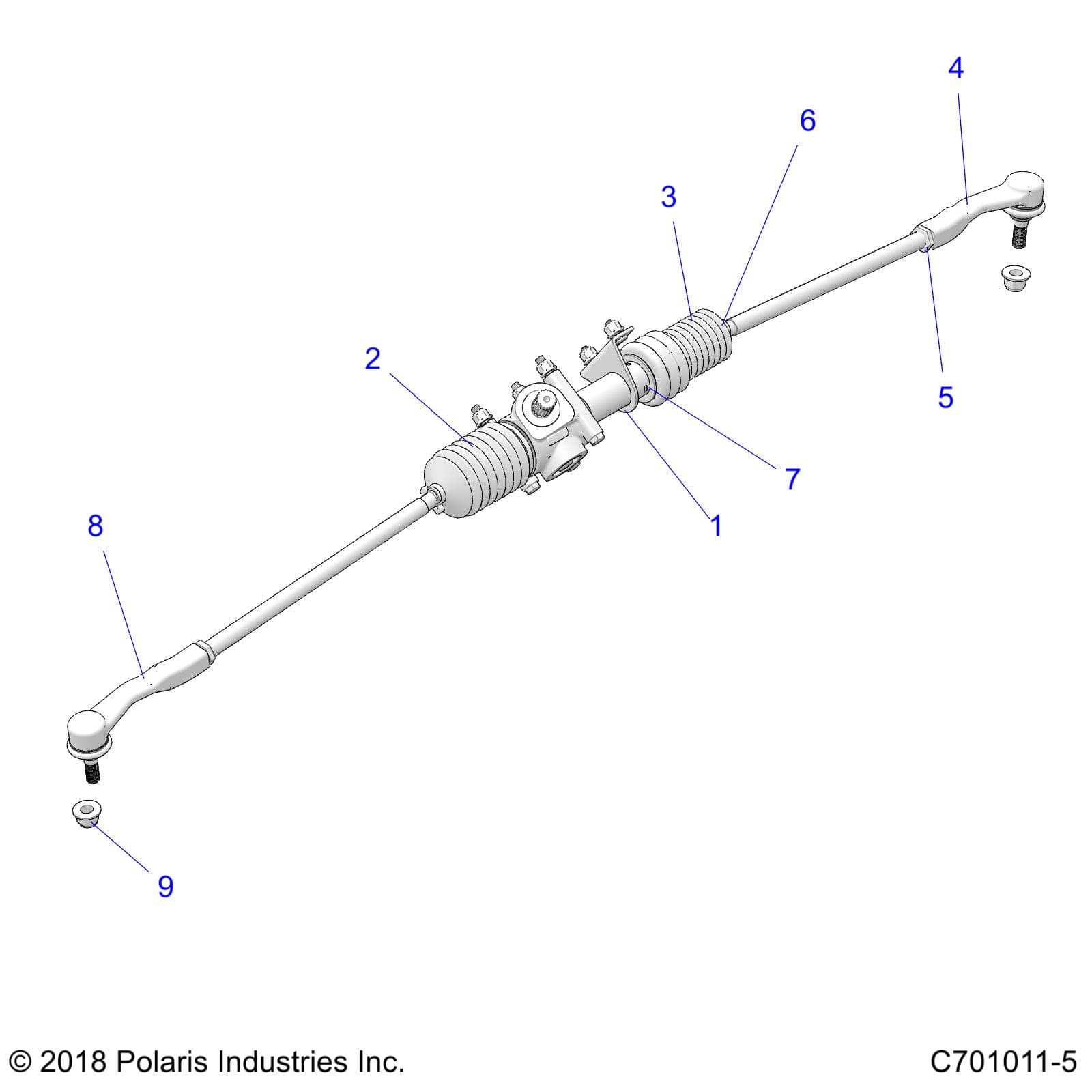 2026 RZR 900 TRAIL SPORT β STEERING, GEAR BOX - Z26A5E87A5 (C701011-5) diagram