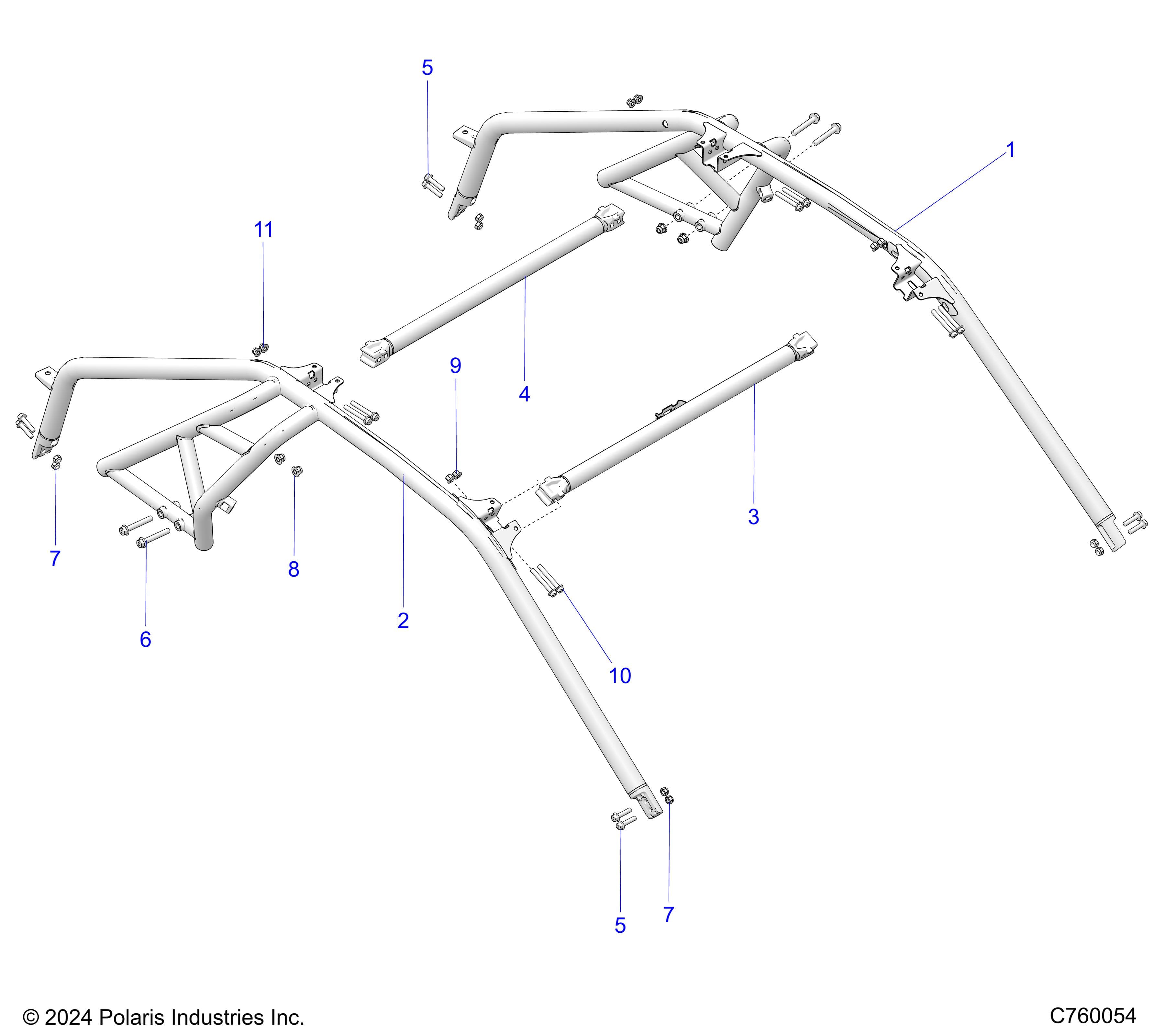 2026 RZR PRO XP SPORT β CHASSIS, CAB FRAME - Z26XPE92A4/B4/A6/B6 (C760054) diagram