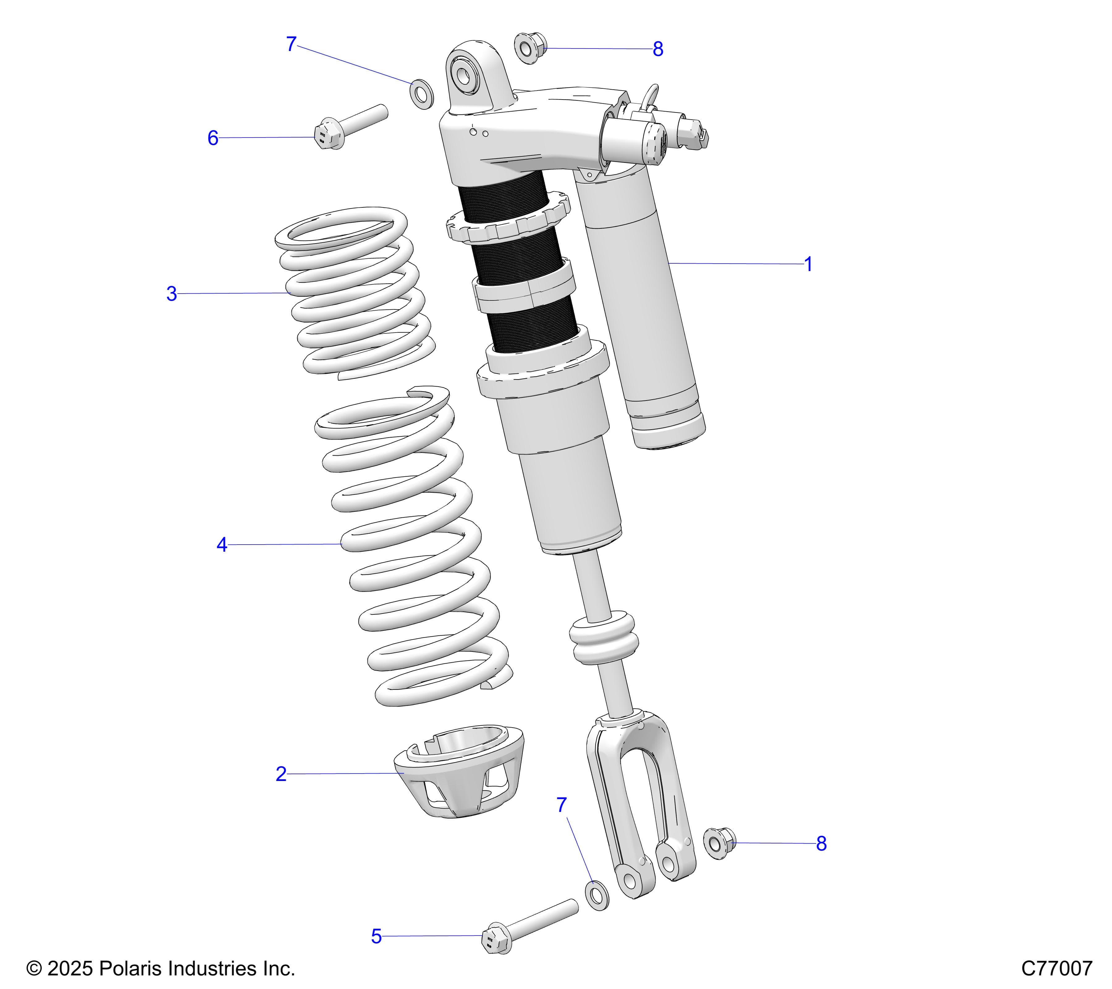 2026 RZR PRO R RACE β SUSPENSION, FRONT SHOCK - Z26RRE2KAL (C77007) diagram