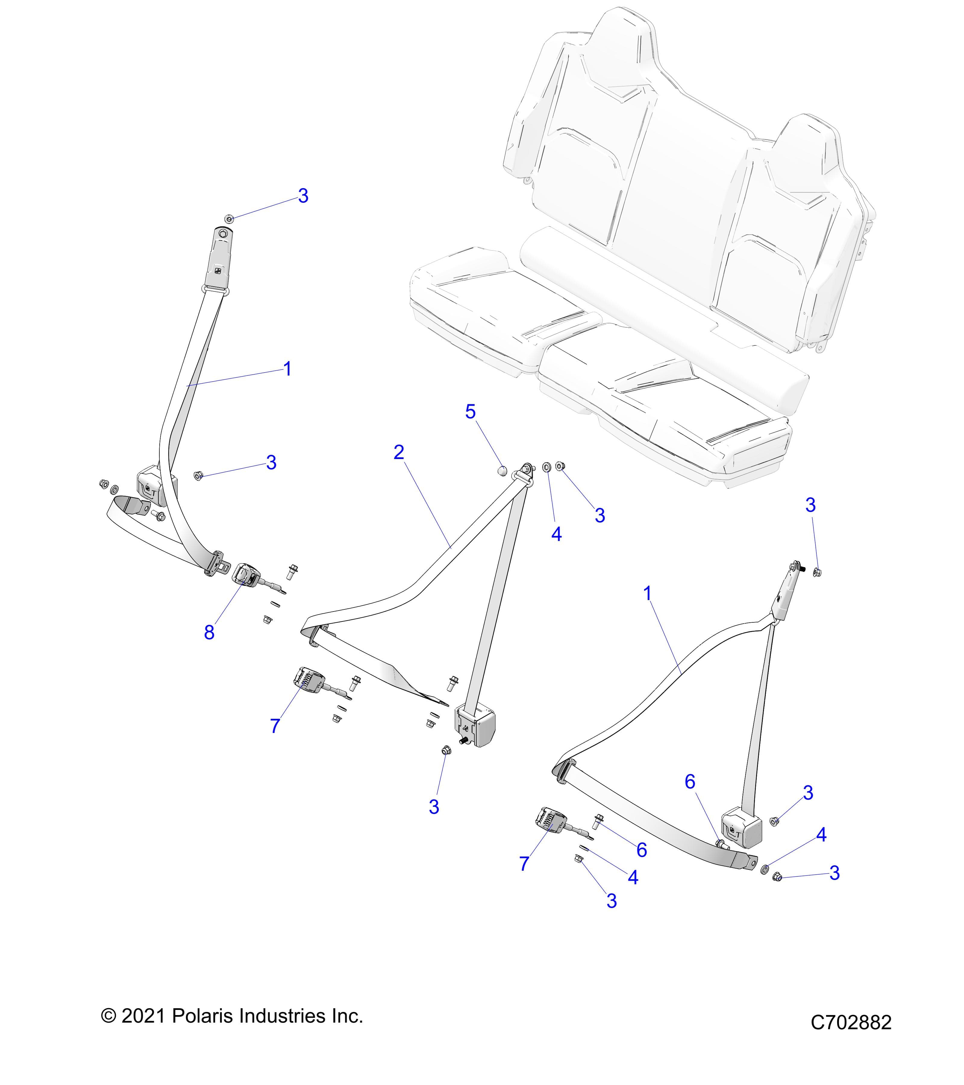 2026 POLARIS XPEDITION ADV 5 NORTHSTAR β BODY, SEAT BELT MOUNTING, REAR diagram