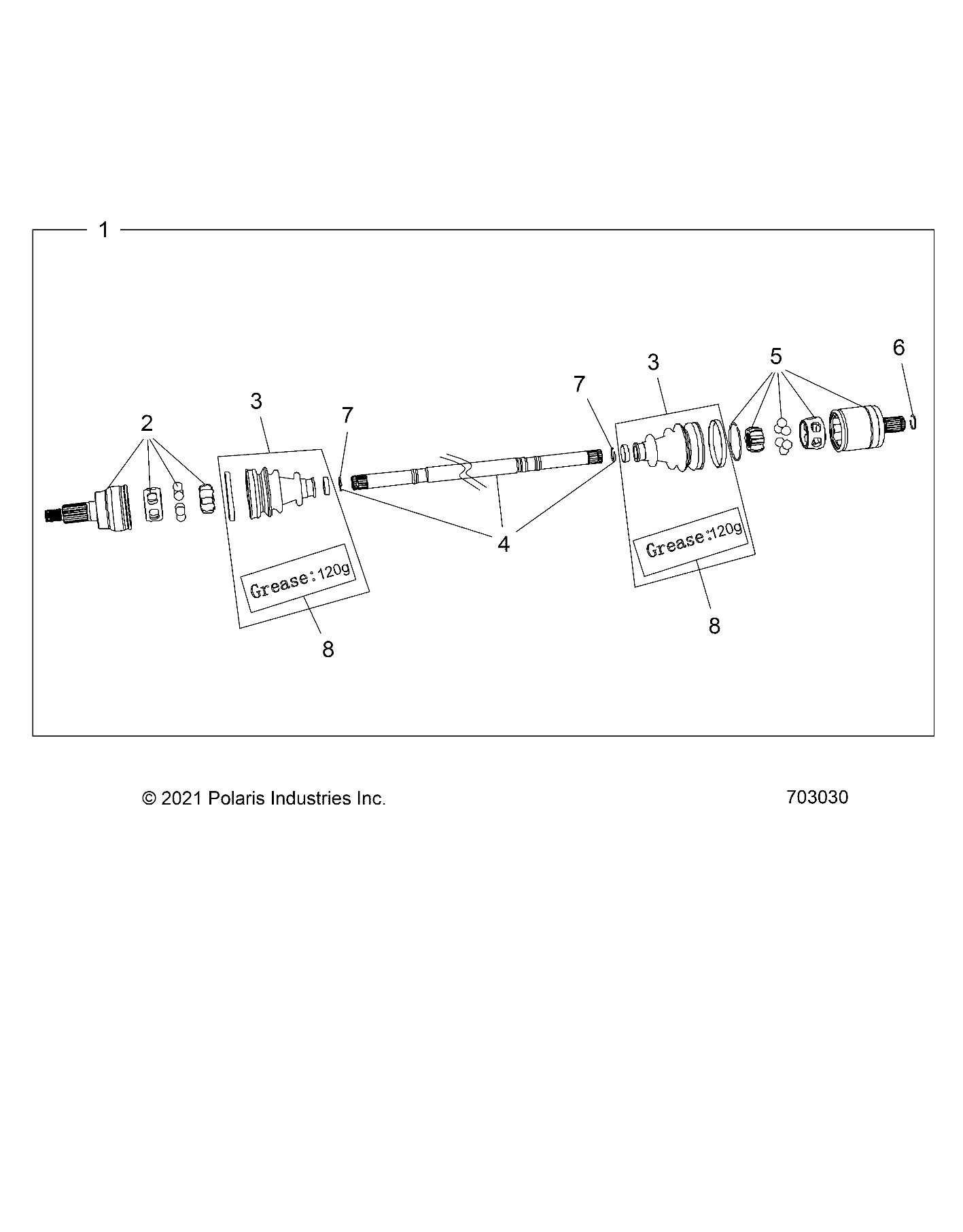 2026 RZR PRO R4 LE β DRIVE TRAIN, HALF SHAFT, FRONT - Z26R4P2KBL (703030) diagram