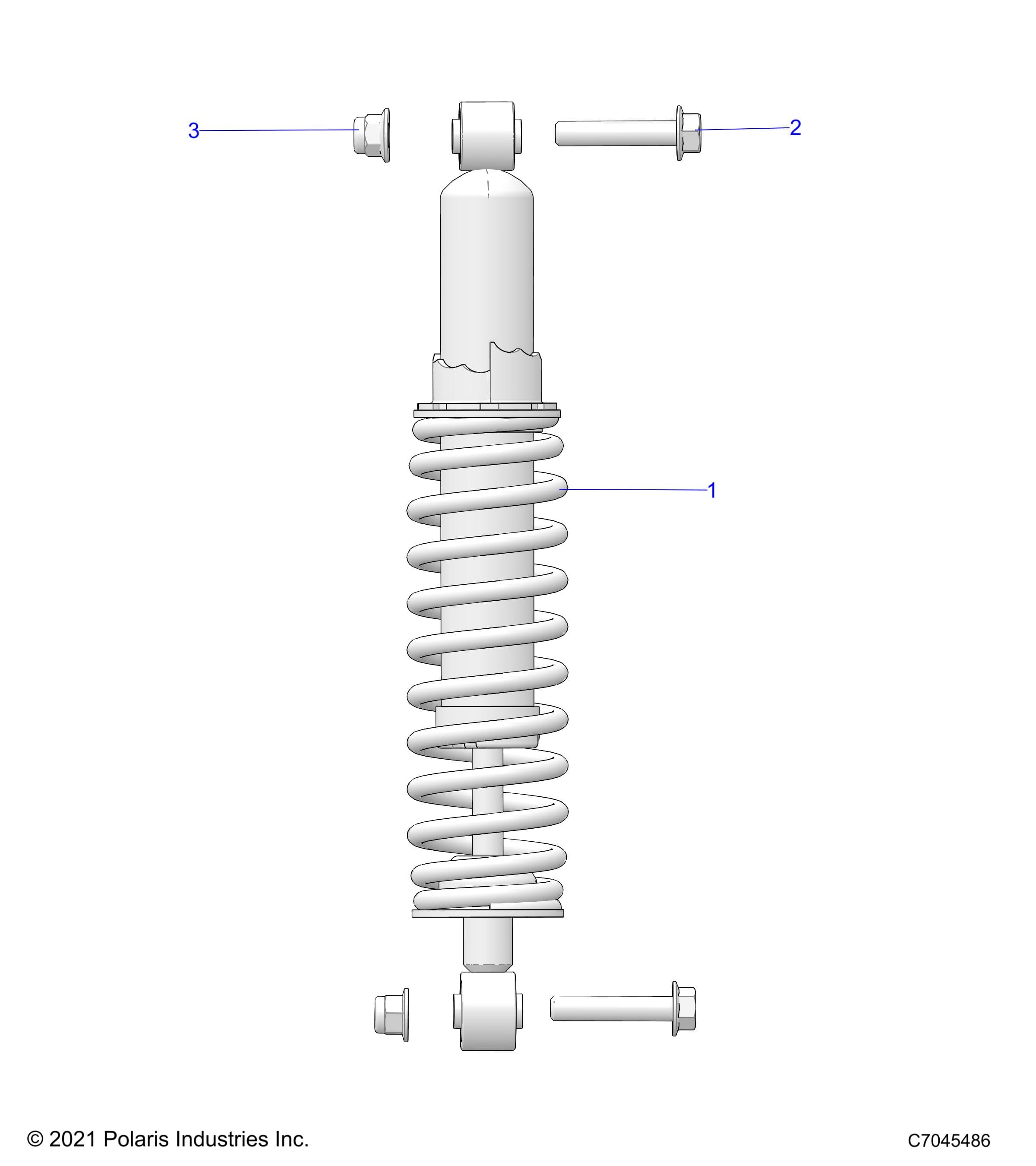 2026 RZR 200 AU β SUSPENSION, SHOCK, REAR - Z26HCA18D4 (C7045486) diagram