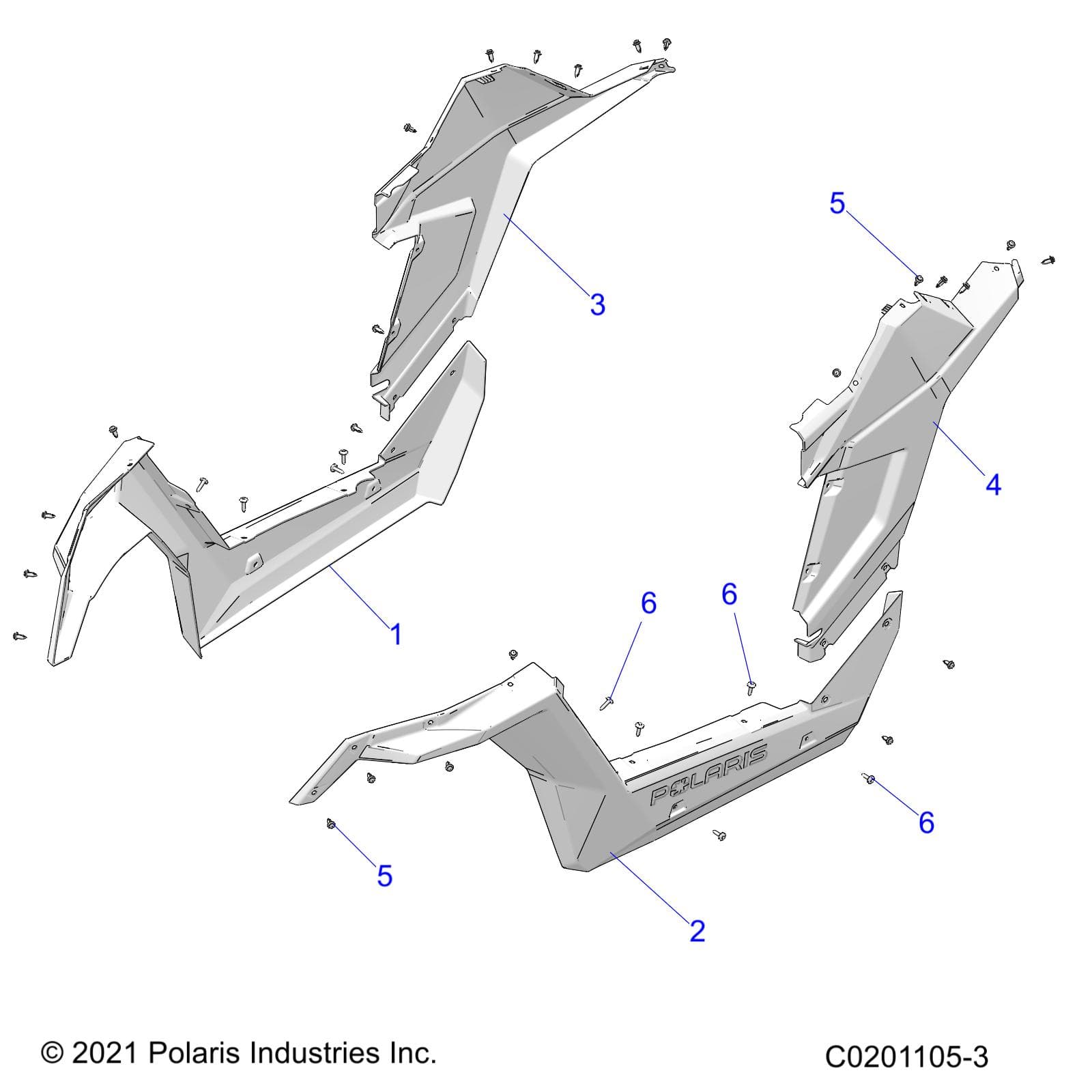 2026 RZR 200 AU β BODY, ROCKERS - Z26HCA18D4 (C0201105-3) diagram
