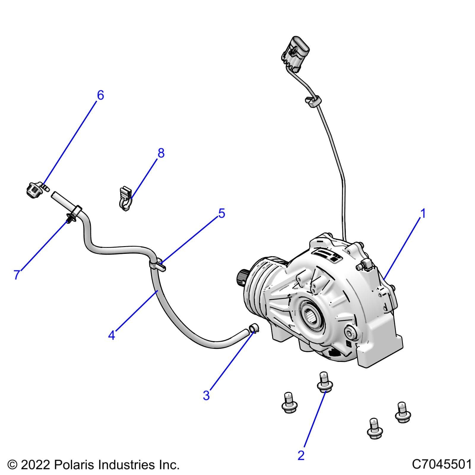 2026 RZR TRAIL S 1000 ULTIMATE β DRIVE TRAIN, FRONT GEARCASE MOUNTING - Z26ASF99A6 (C7045501) diagram