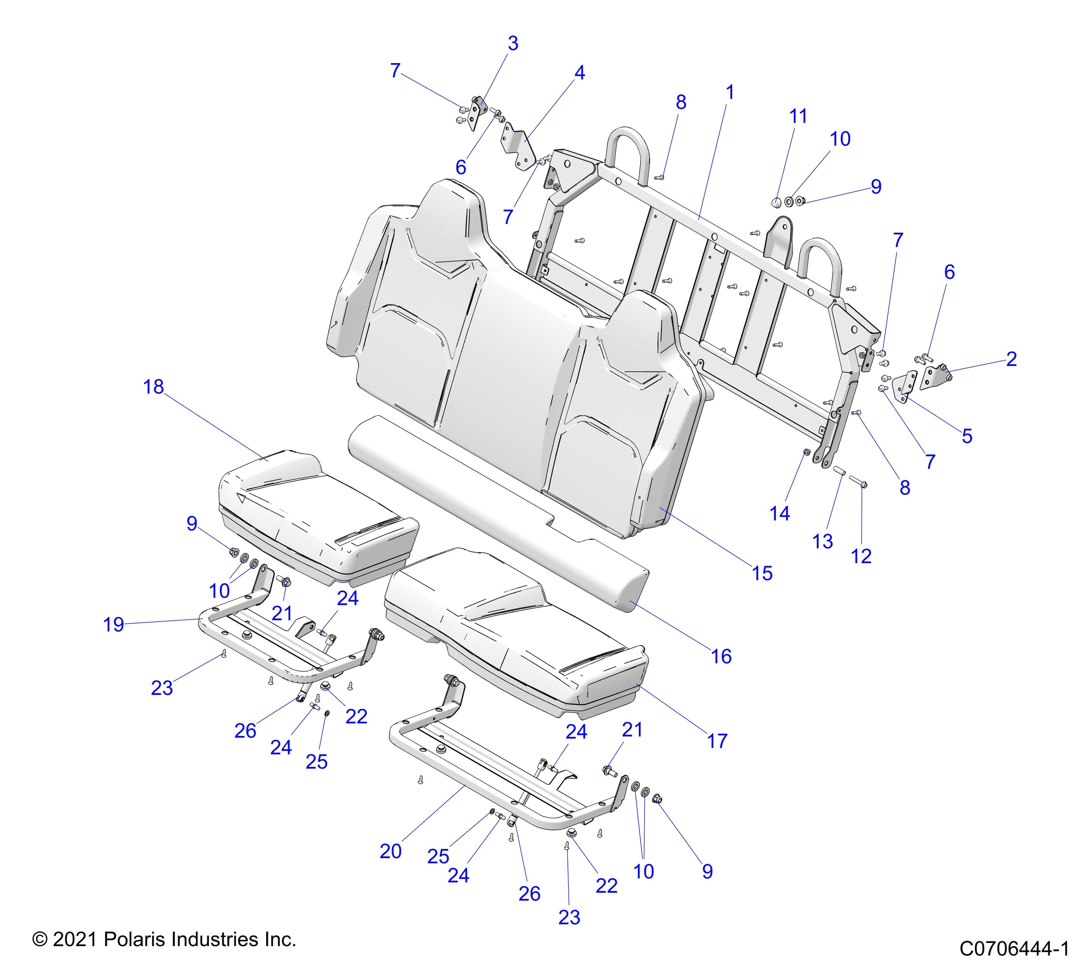 2026 POLARIS XPEDITION XP5 NORTHSTAR β BODY, SEAT ASM., REAR diagram