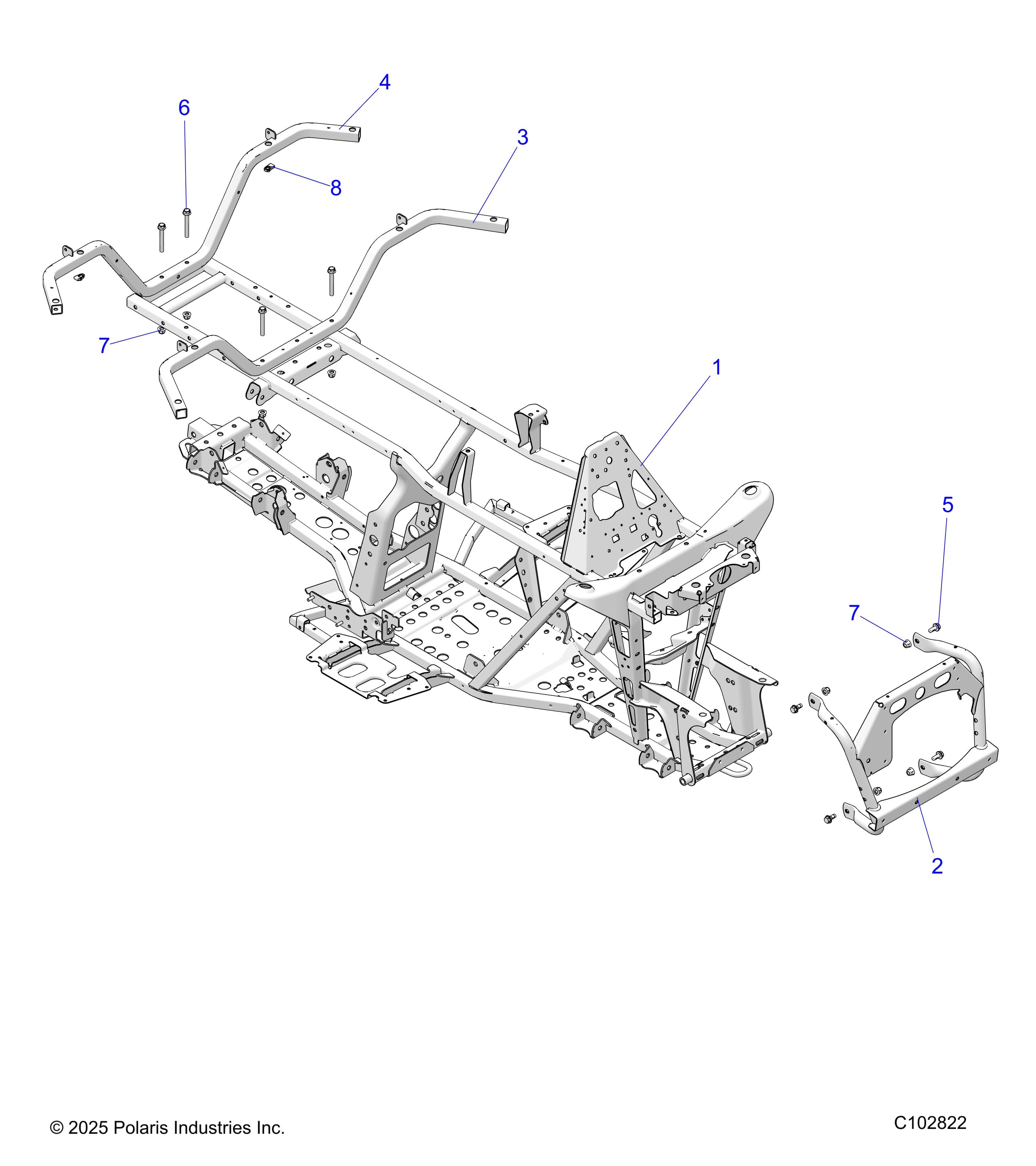 2026 SPORTSMAN 450 50S β CHASSIS, FRAME - A26SEA50B1/B4 (C102822) diagram