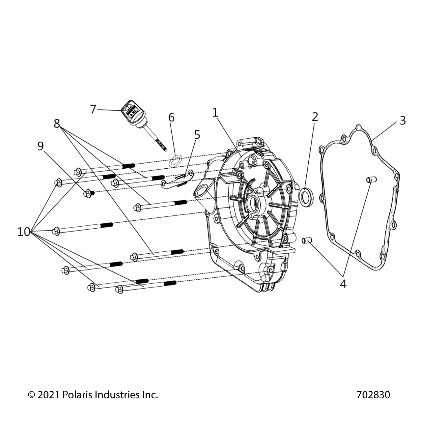 2026 RZR 200 AU β ENGINE, CRANKCASE COVER ASM, RIGHT - Z26HCA18D4 (702830) diagram