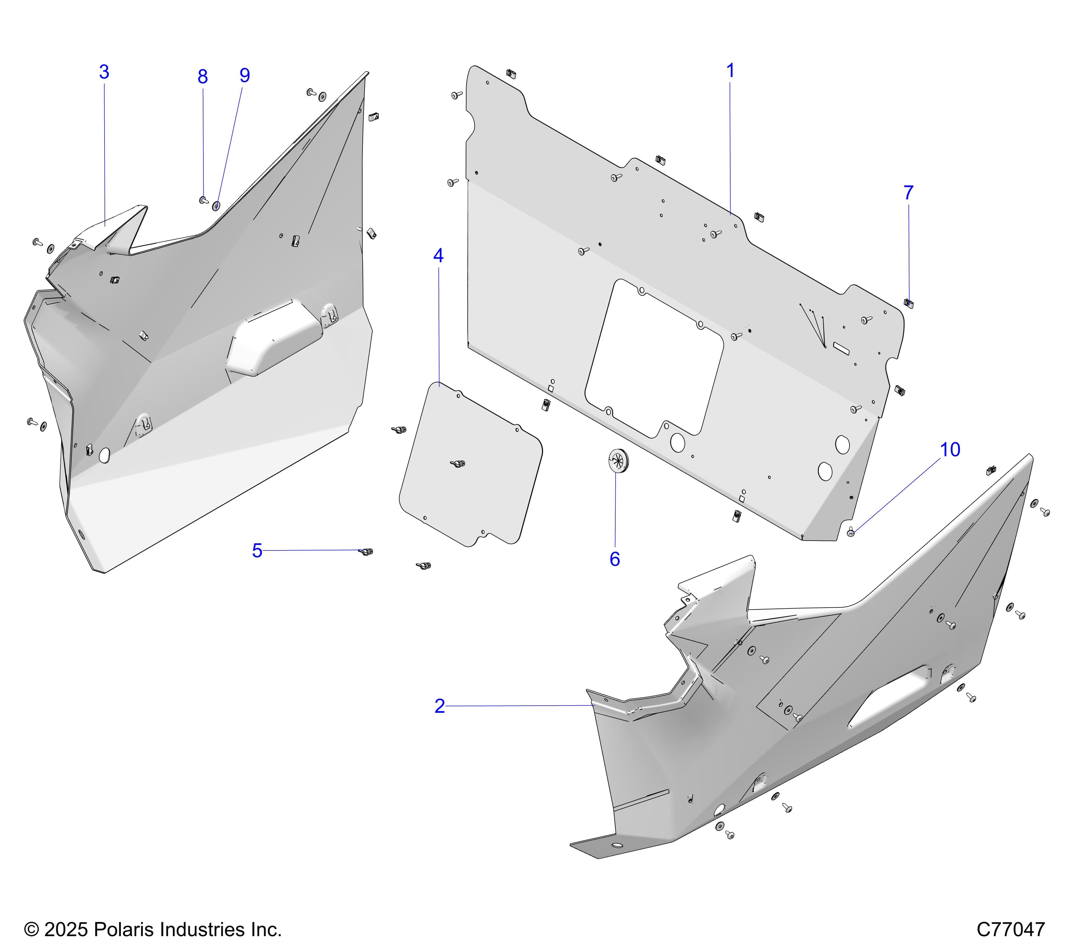 2026 RZR PRO R RACE H.O. β BODY, REAR AND SIDE PANELS - Z26RRL2KAL (C77047) diagram