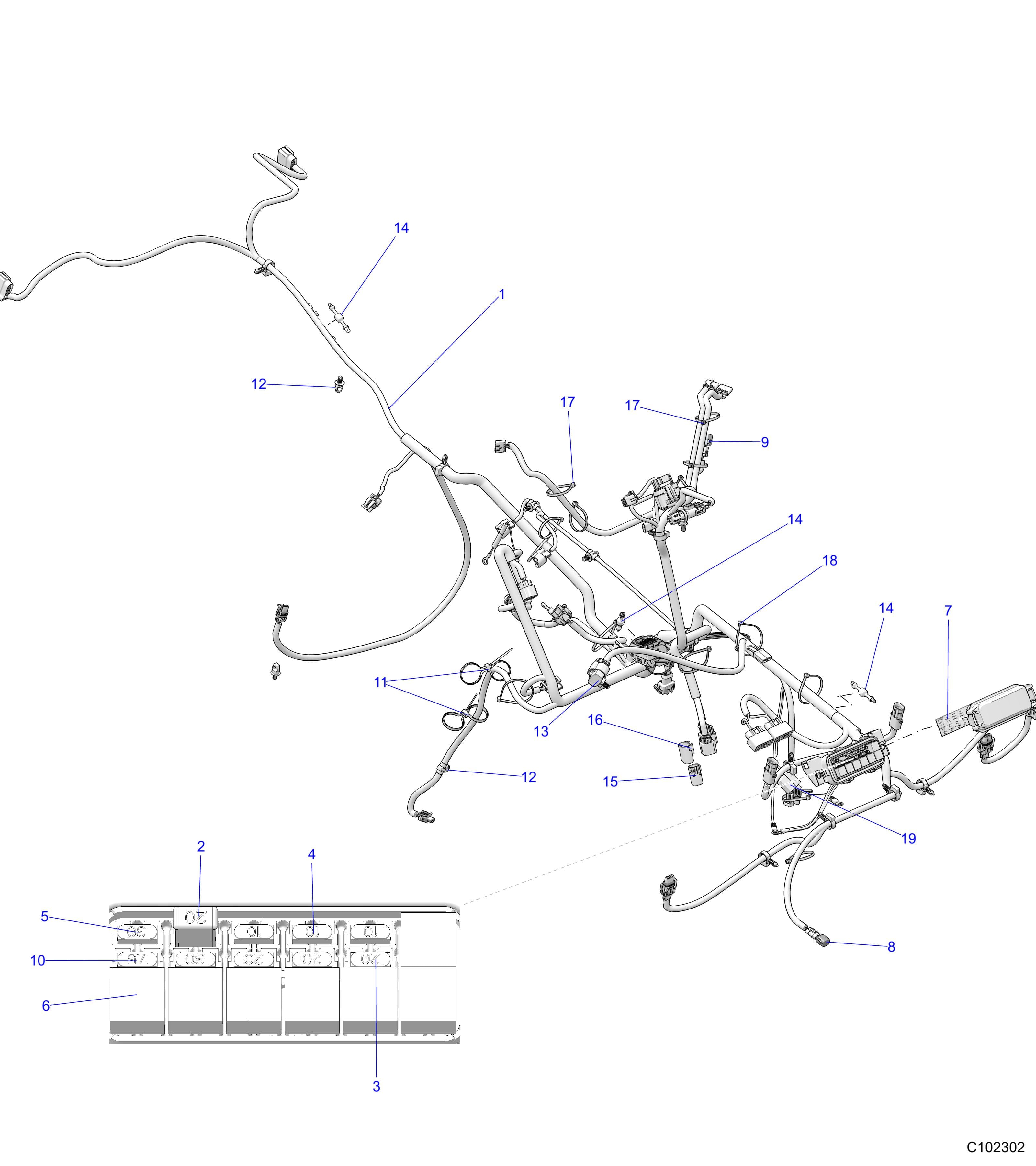 2026 SPORTSMAN XP 1000 MUD R01 - A26SXM95AR β ELECTRICAL, HARNESS - A26SXM95AR (C102302-1) diagram