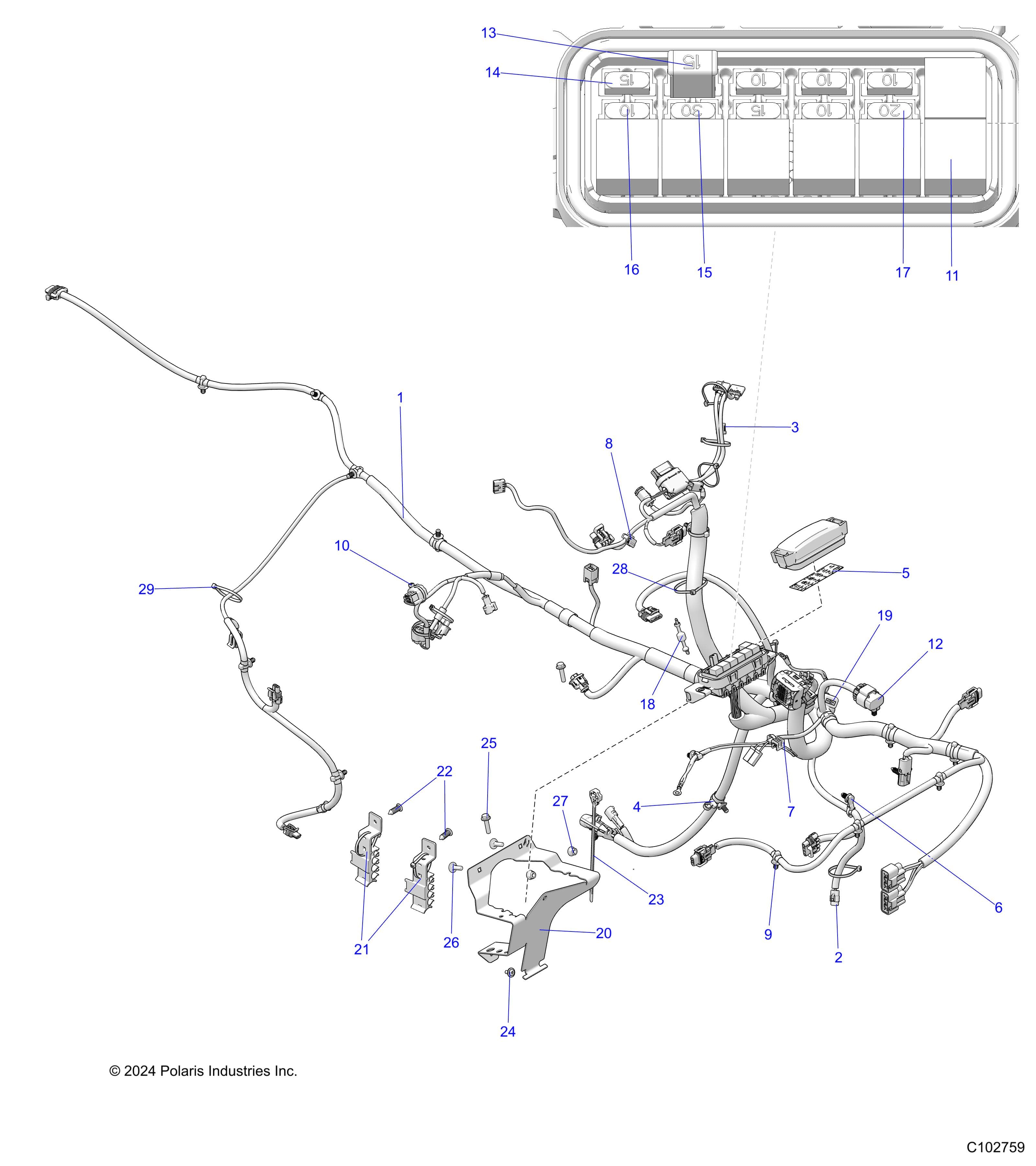 2026 SPORTSMAN 450 50S β ELECTRICAL, MAIN WIRE HARNESS - A26SEA50B1/B4 (C102759) diagram