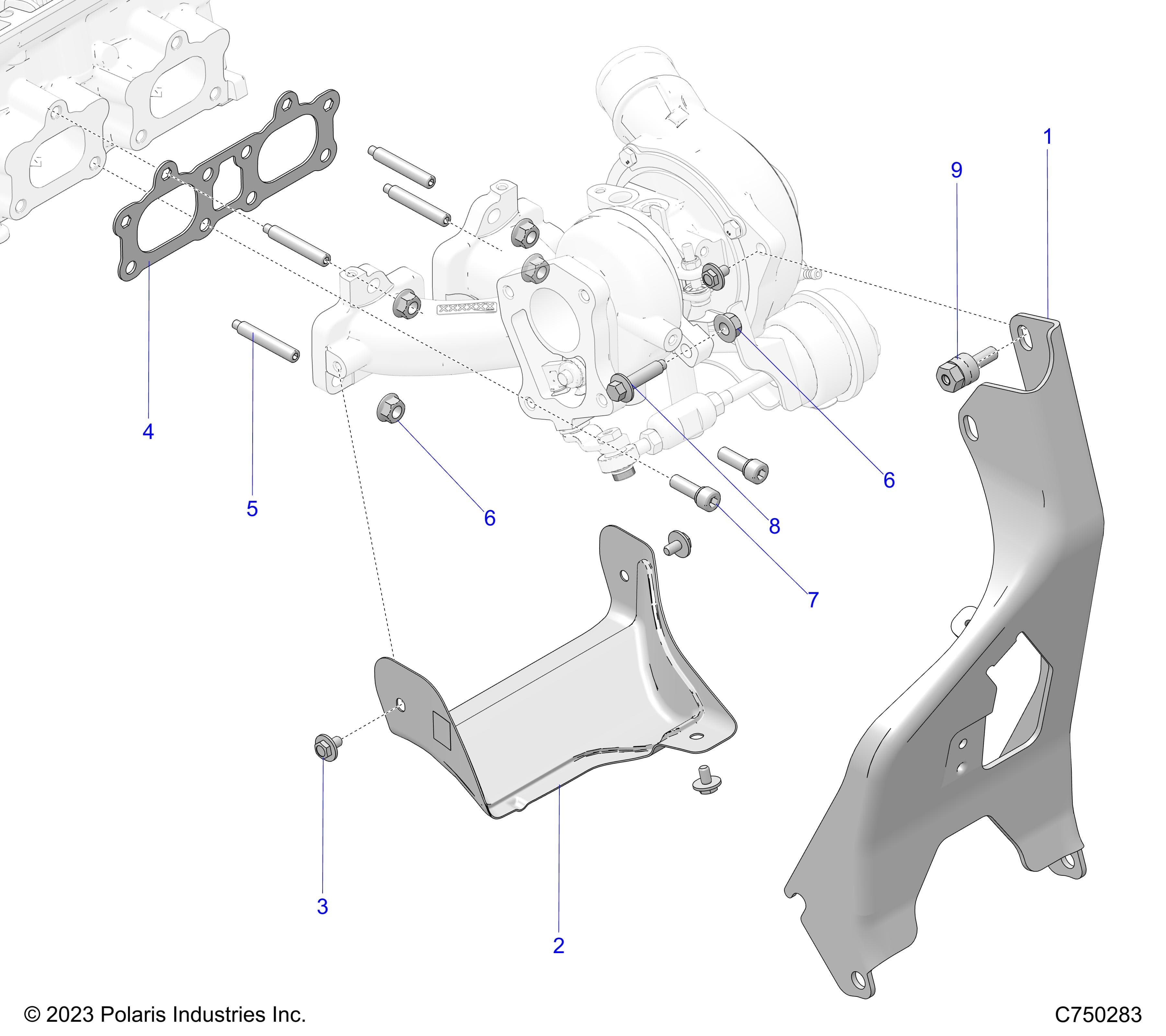 2026 RZR PRO S4 SPORT β ENGINE, TURBO MOUNTING - Z26S4E92A4/B4/A6/B6 (C750283) diagram