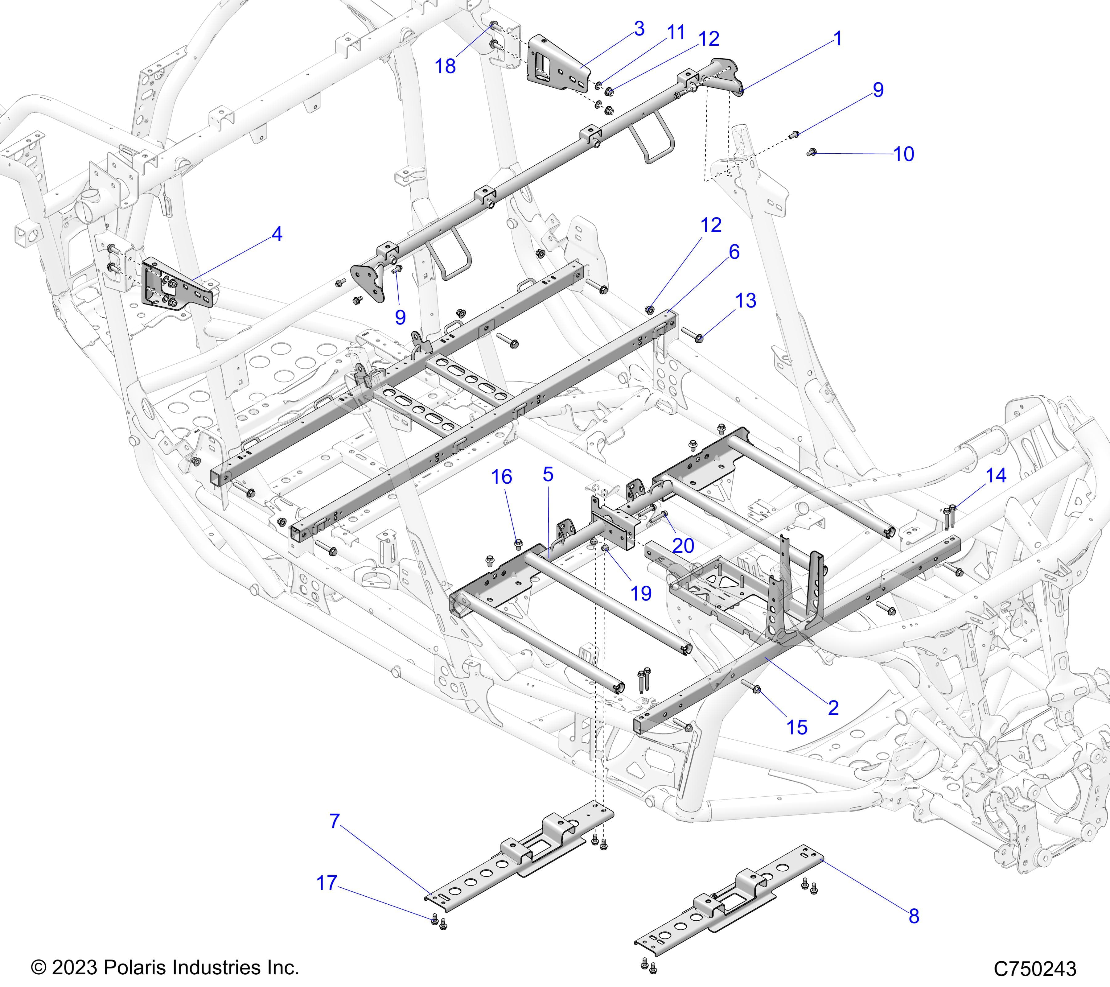 2026 RZR PRO S4 SPORT β CHASSIS, MOUNTING AND BRACKETS - Z26S4E92A4/B4/A6/B6 (C750243) diagram
