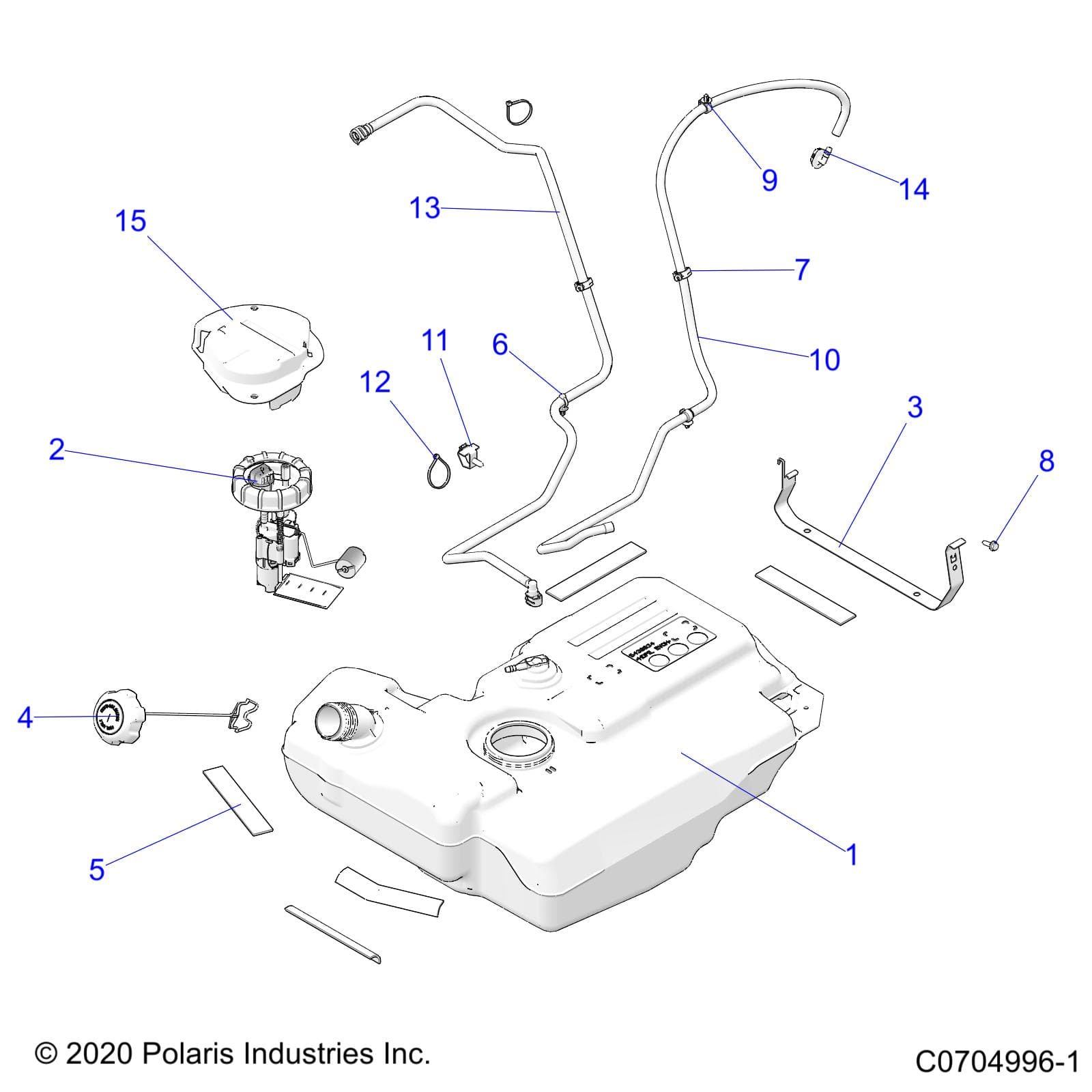 2026 RZR 900 TRAIL S SPORT β BODY, FUEL TANK - Z26ASE87A5 (C0704996-1) diagram