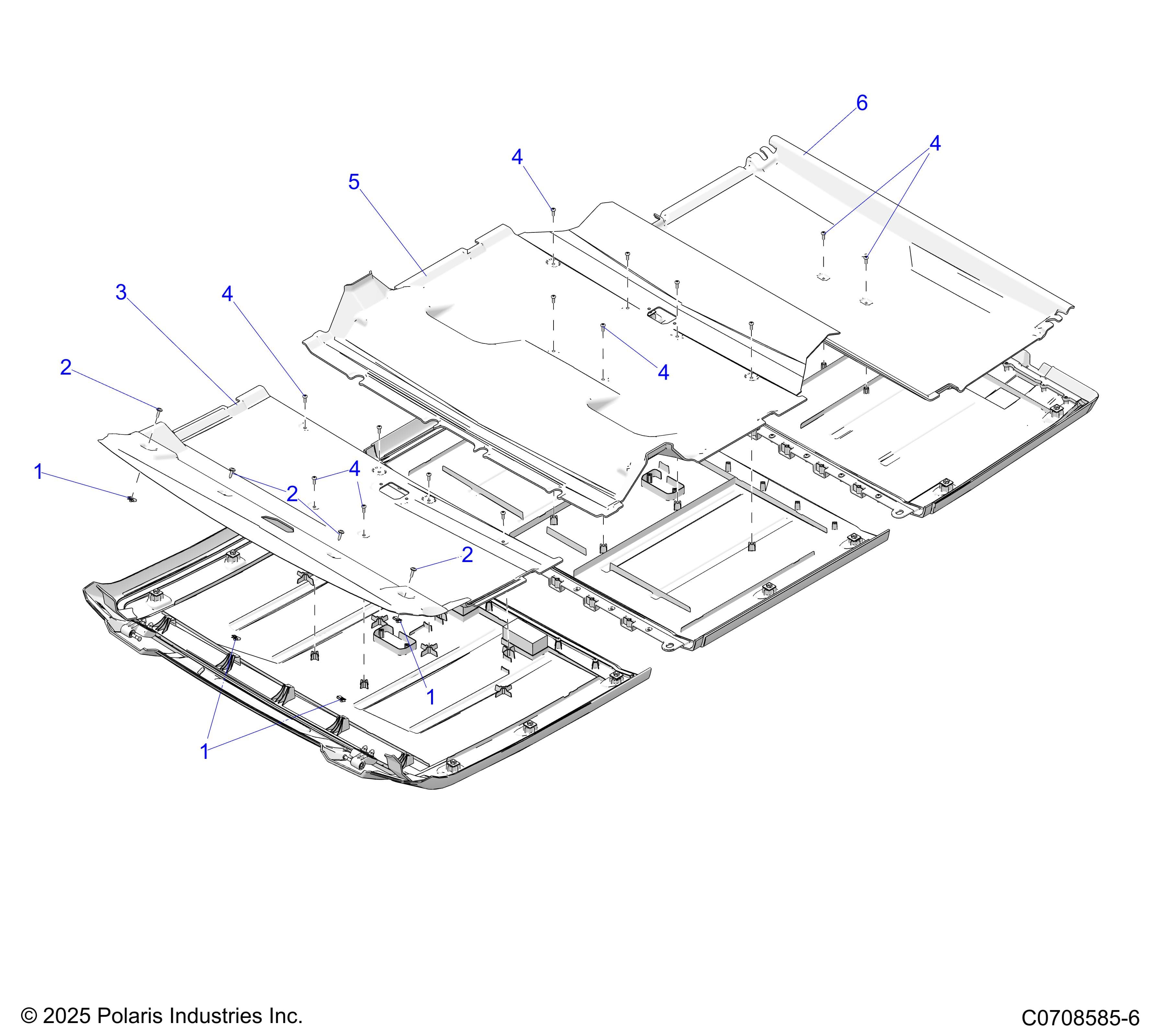2026 POLARIS XPEDITION ADV 5 NORTHSTAR β BODY, ROOF LINERS diagram
