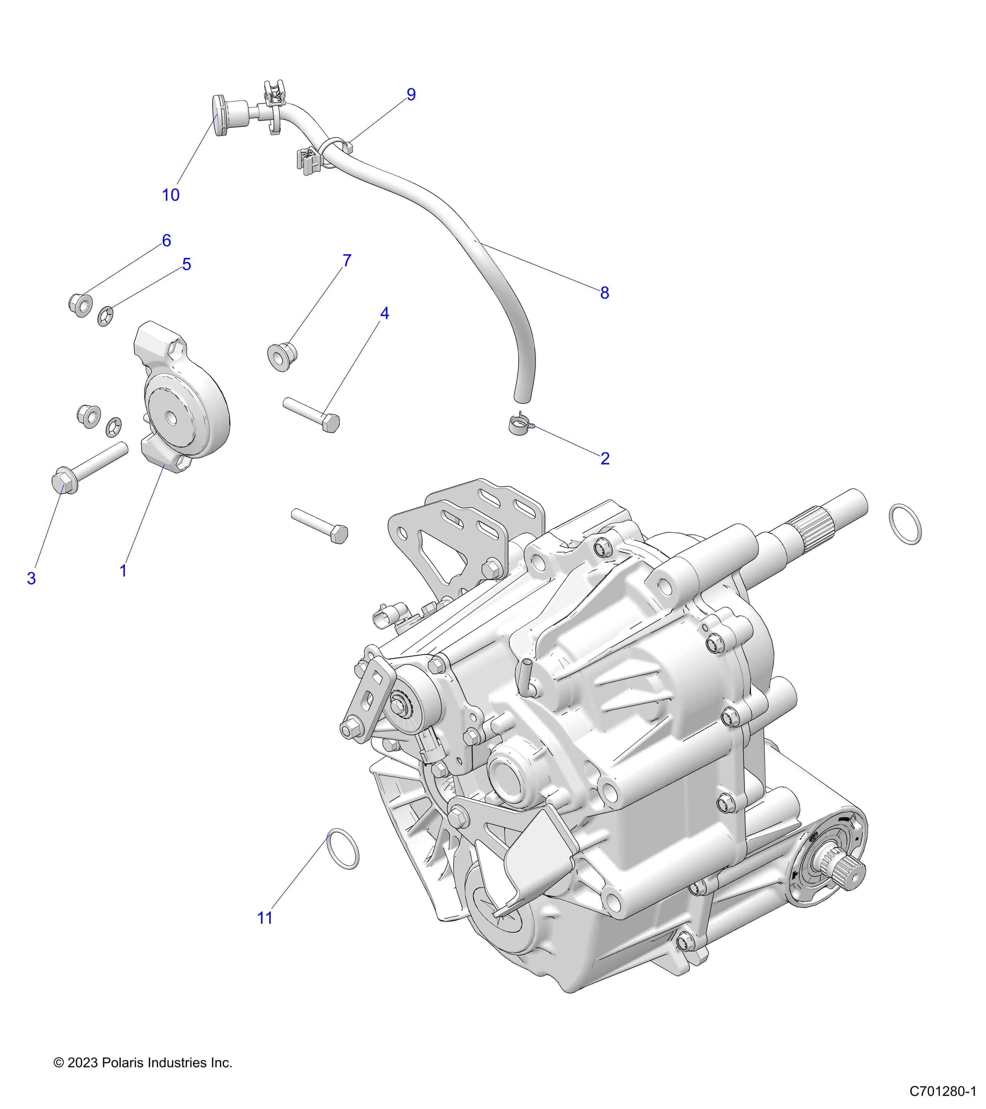 2026 RANGER 1000 XP CREW NORTHSTAR TEXAS EDITION β DRIVE TRAIN, MAIN GEARCASE MOUNTING - R26RST99AL (C701280-1) diagram
