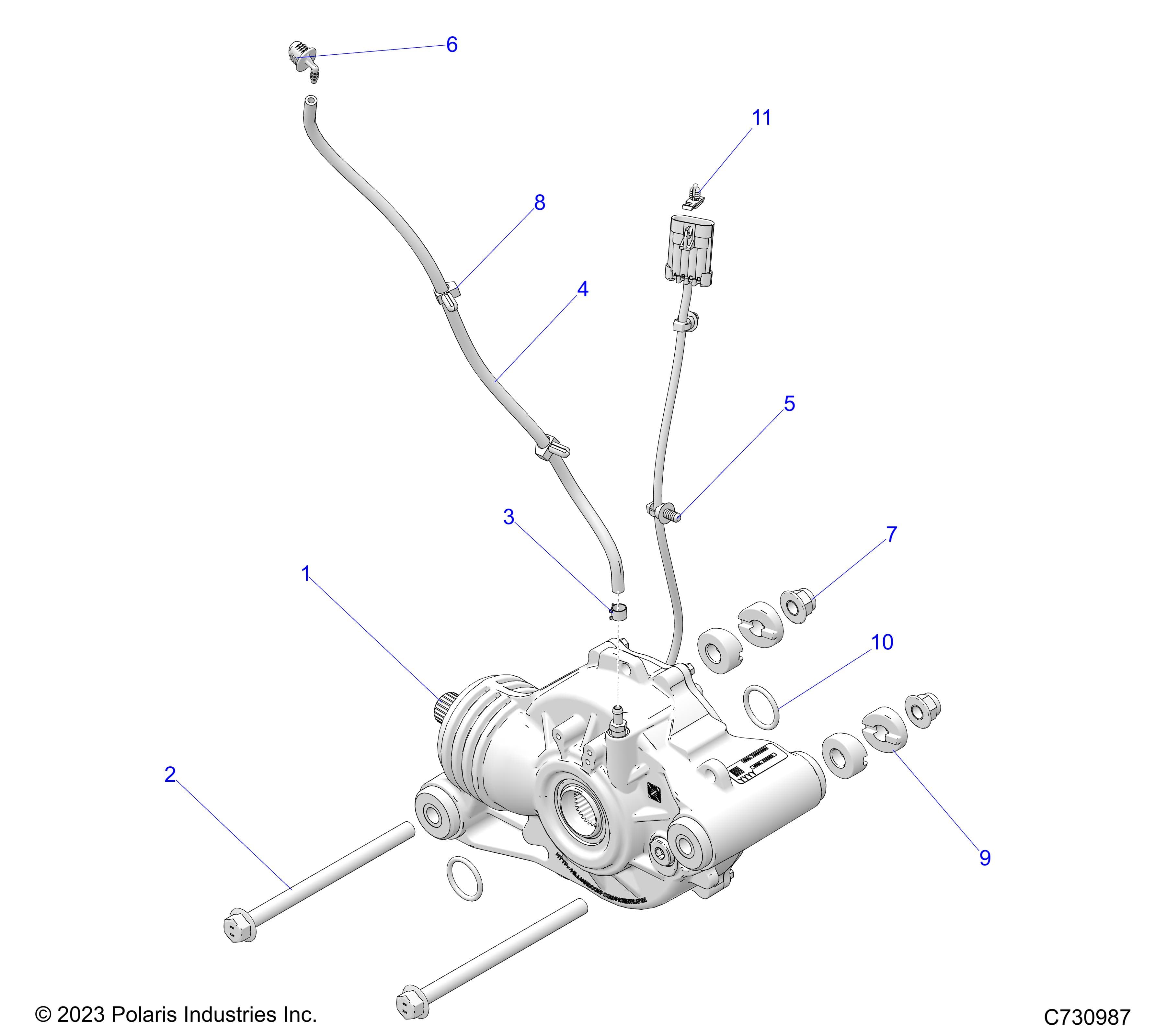 2026 RZR XP 4 1000 ULTIMATE β DRIVE TRAIN, FRONT GEARCASE MOUNTING - Z26NMT99A4/B4/A6 (C730987) diagram