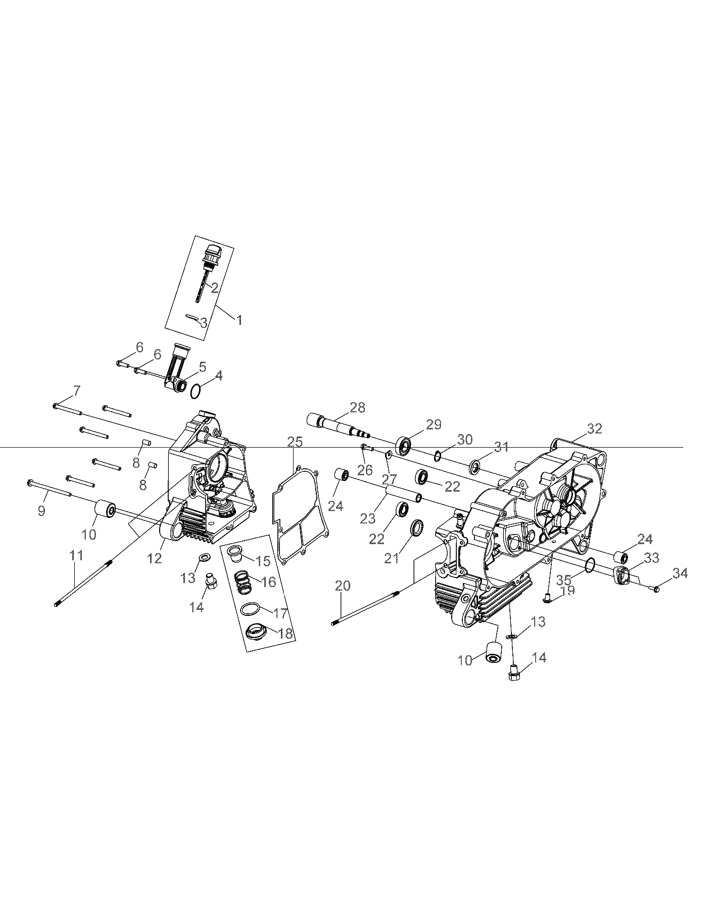 2026 OUTLAW 110 R02 - A26YKA11B1/B7 β ENGINE, CRANKCASE - A26YKA11B1/B7 (A00045) diagram