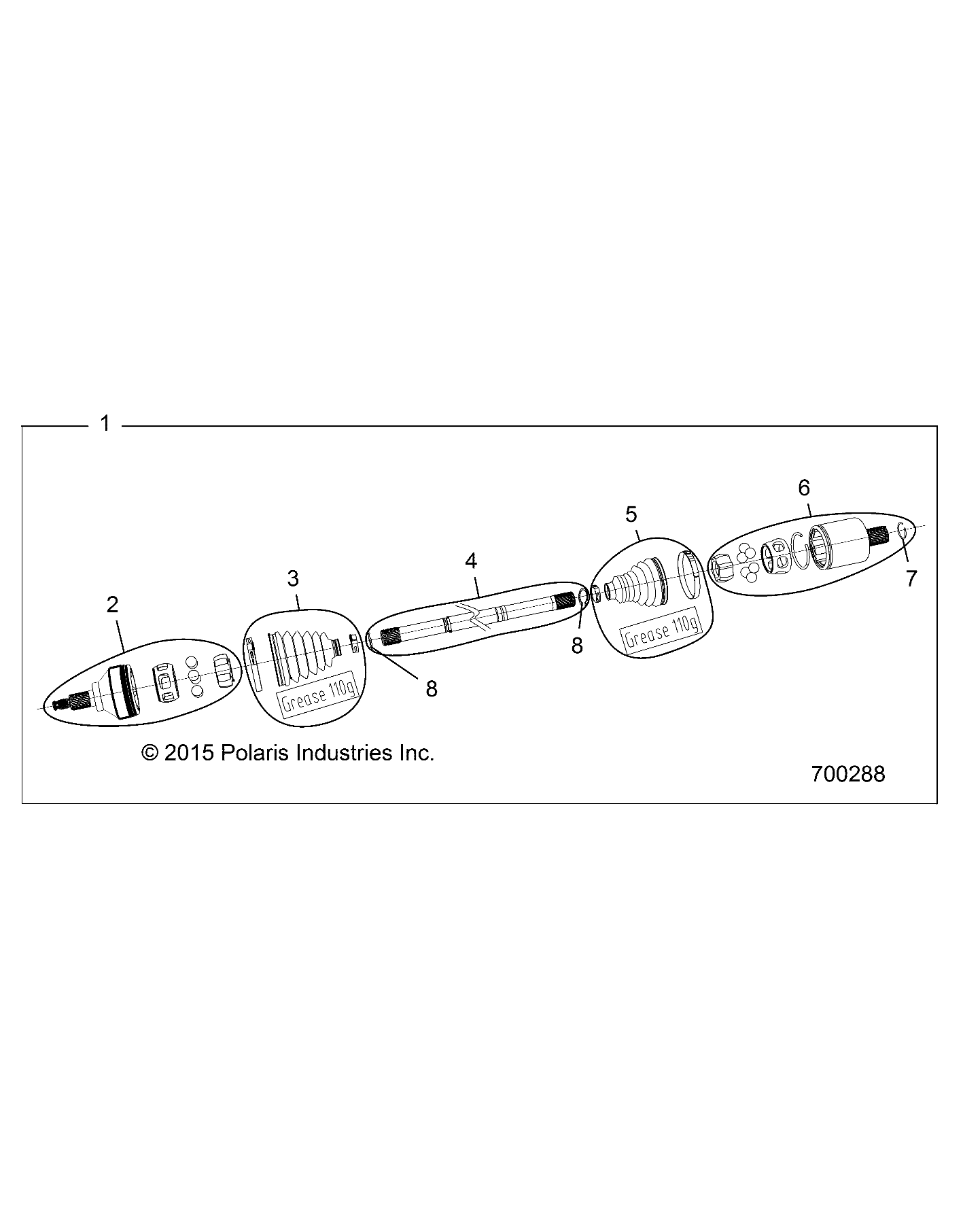2026 RZR XP 1000 SPORT β DRIVE TRAIN, HALF SHAFT, REAR - Z26NES99A4/B4/A6/B6 (700288) diagram