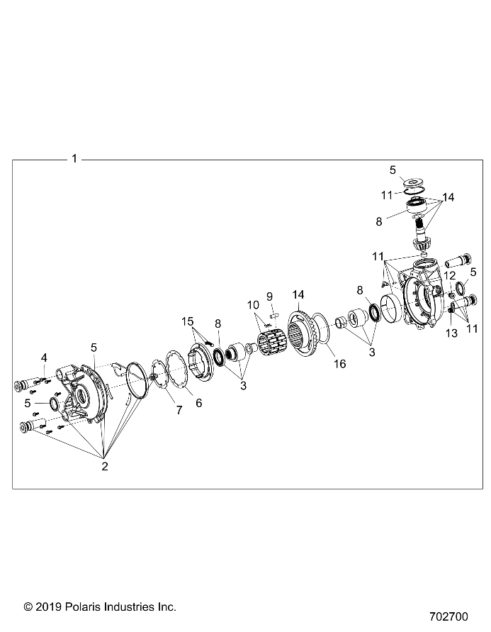 2026 RZR PRO S4 SPORT β DRIVE TRAIN, FRONT GEARCASE - Z26S4E92A4/B4/A6/B6 (702700) diagram