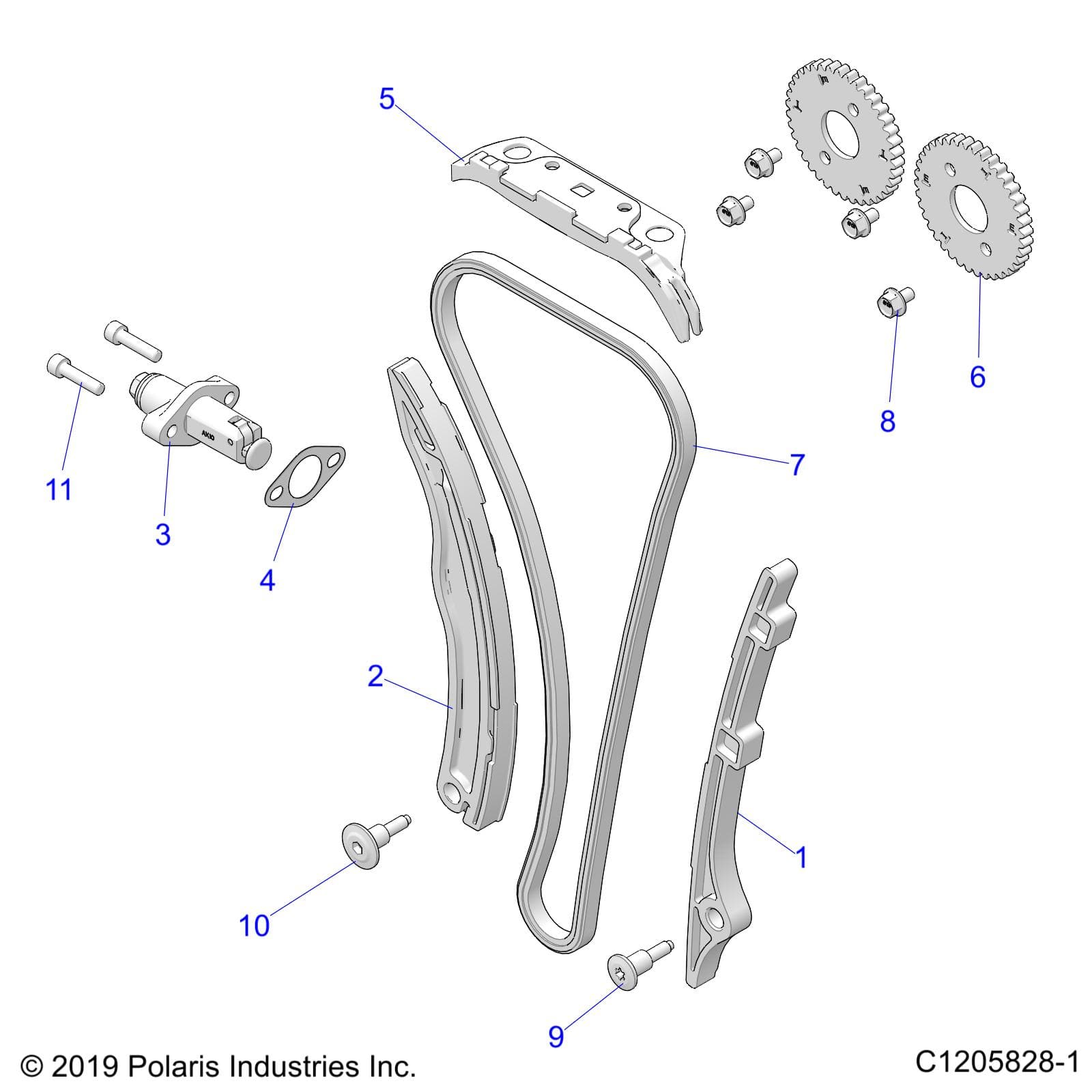 2026 RZR XP 4 1000 SPORT β ENGINE, CAM CHAIN AND TENSIONER - Z26NMS99A4/B4/A6/B6 (C1205828-1) diagram