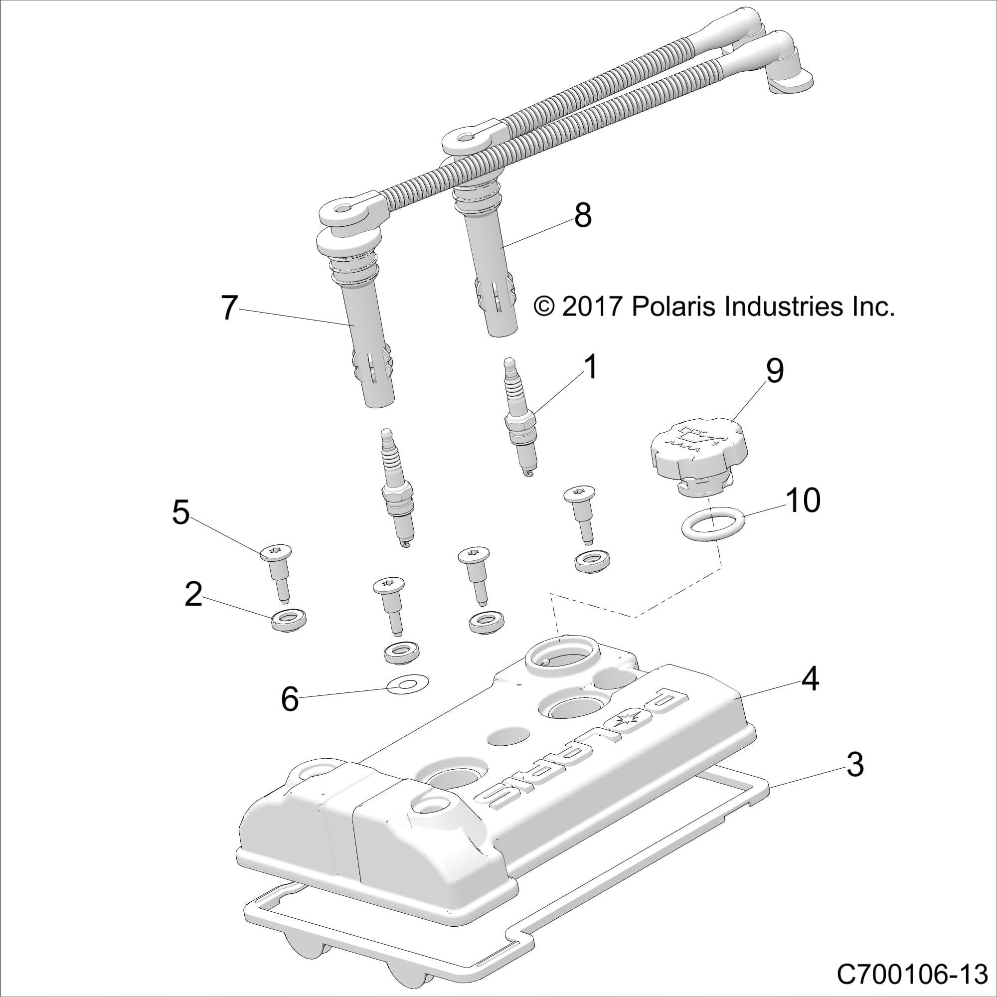 2026 RZR 900 TRAIL SPORT β ENGINE, VALVE COVER - Z26A5E87A5 (C700106-13) diagram