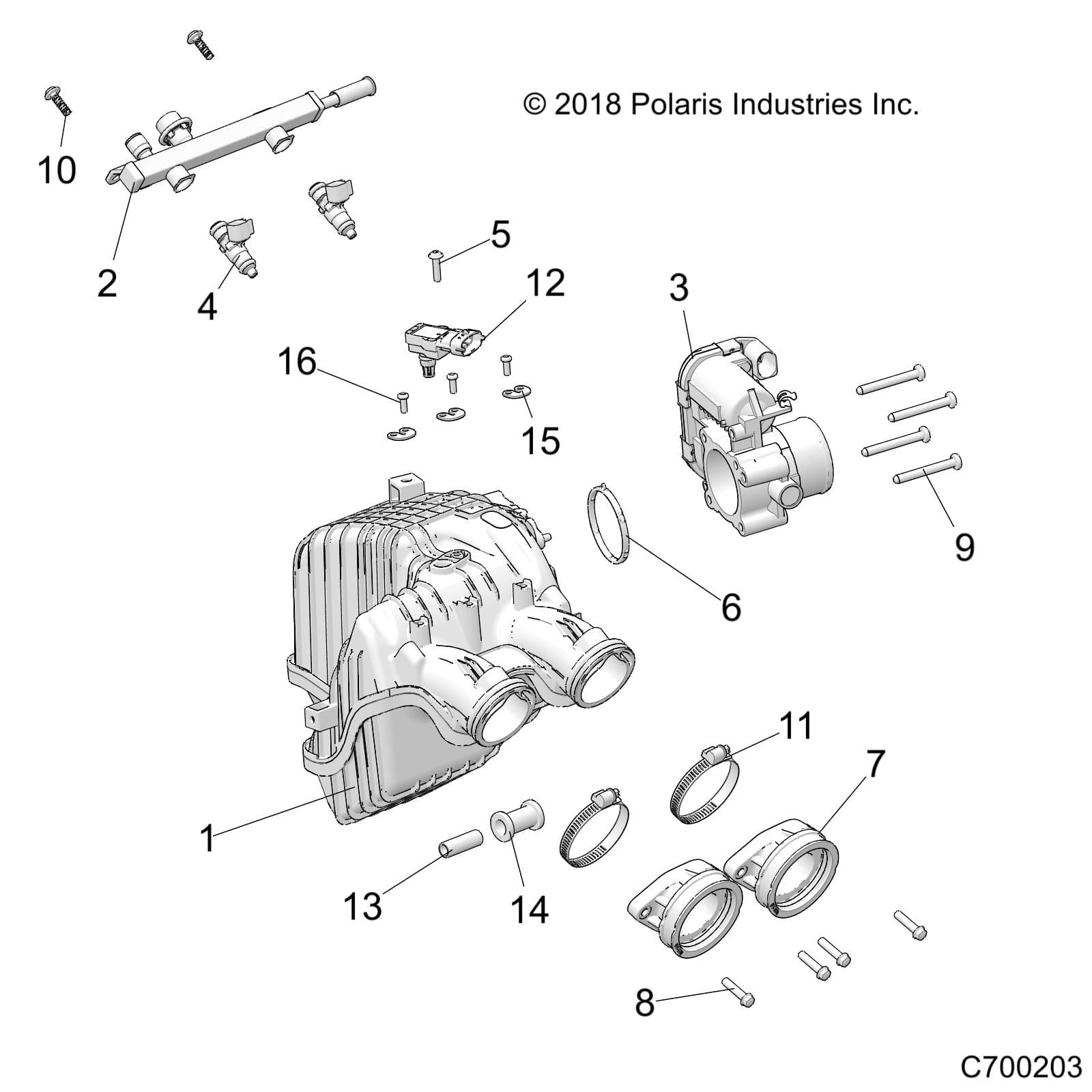 2026 RZR 900 TRAIL ULTIMATE β ENGINE, INTAKE and THROTTLE BODY - Z26A5F87A6 (C700203) diagram