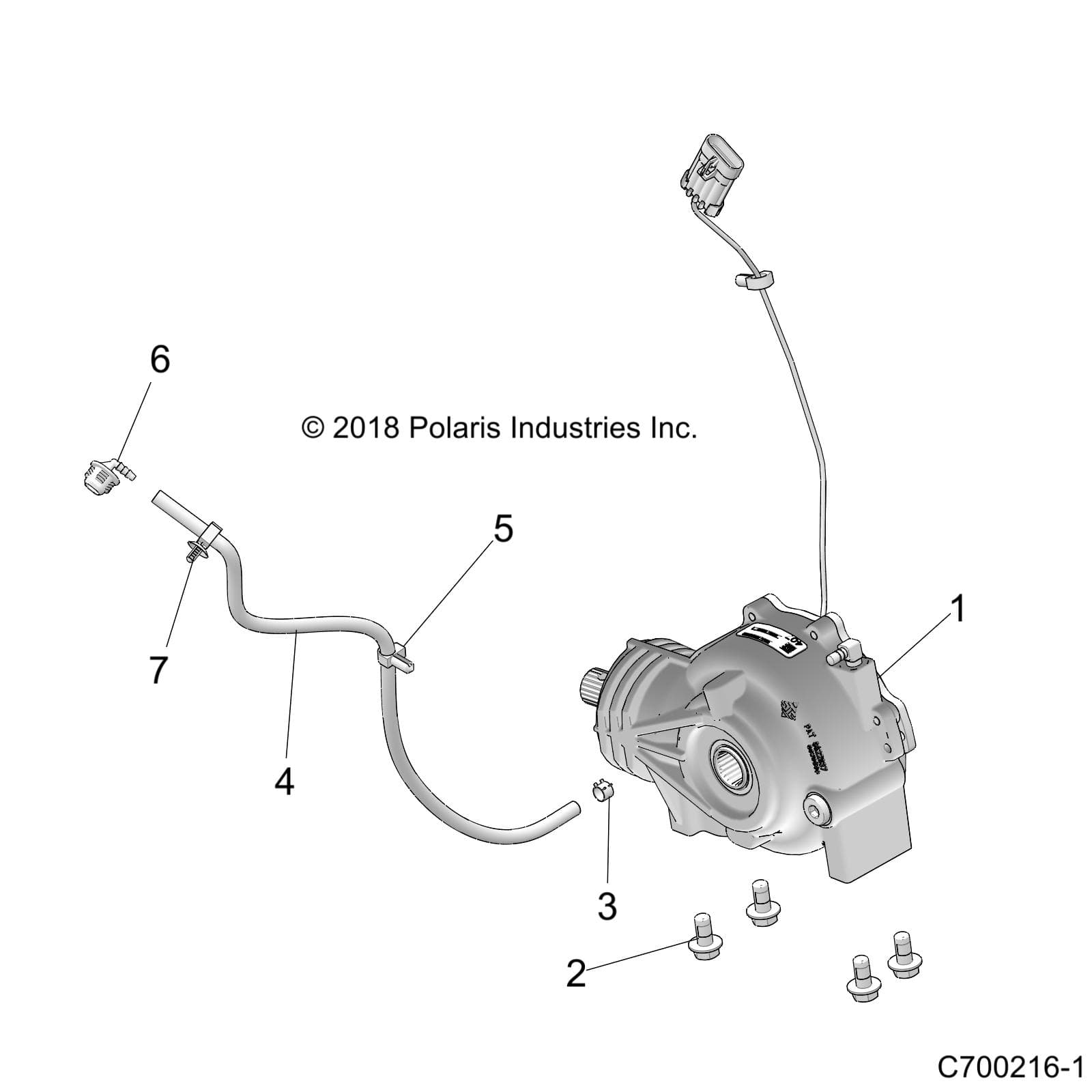2026 RZR 900 TRAIL S SPORT β DRIVE TRAIN, FRONT GEARCASE MOUNTING - Z26ASE87A5 (C700216-1) diagram